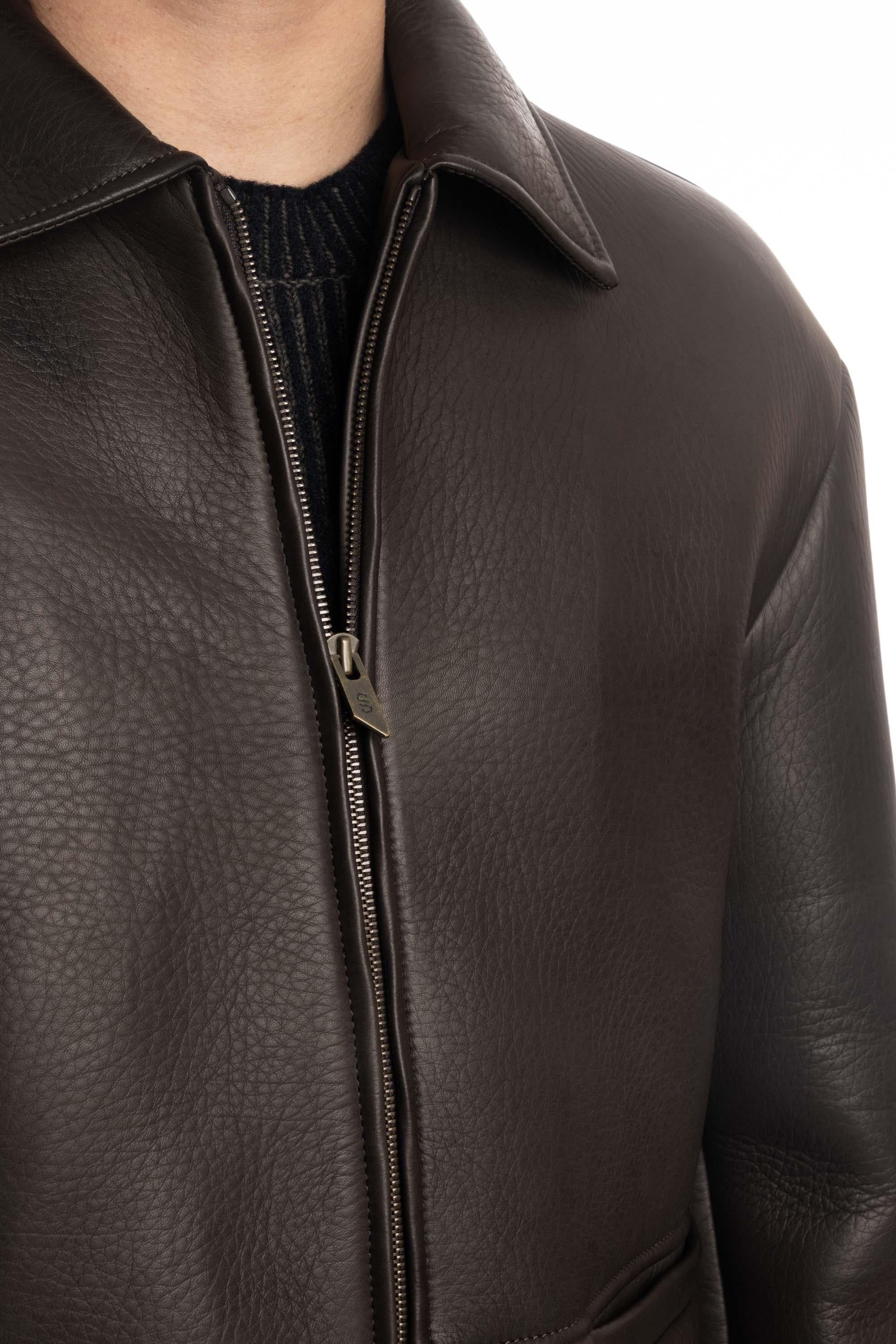 Work jacket in nappa guanteria 47532-U T.MORO Salvatore Santoro