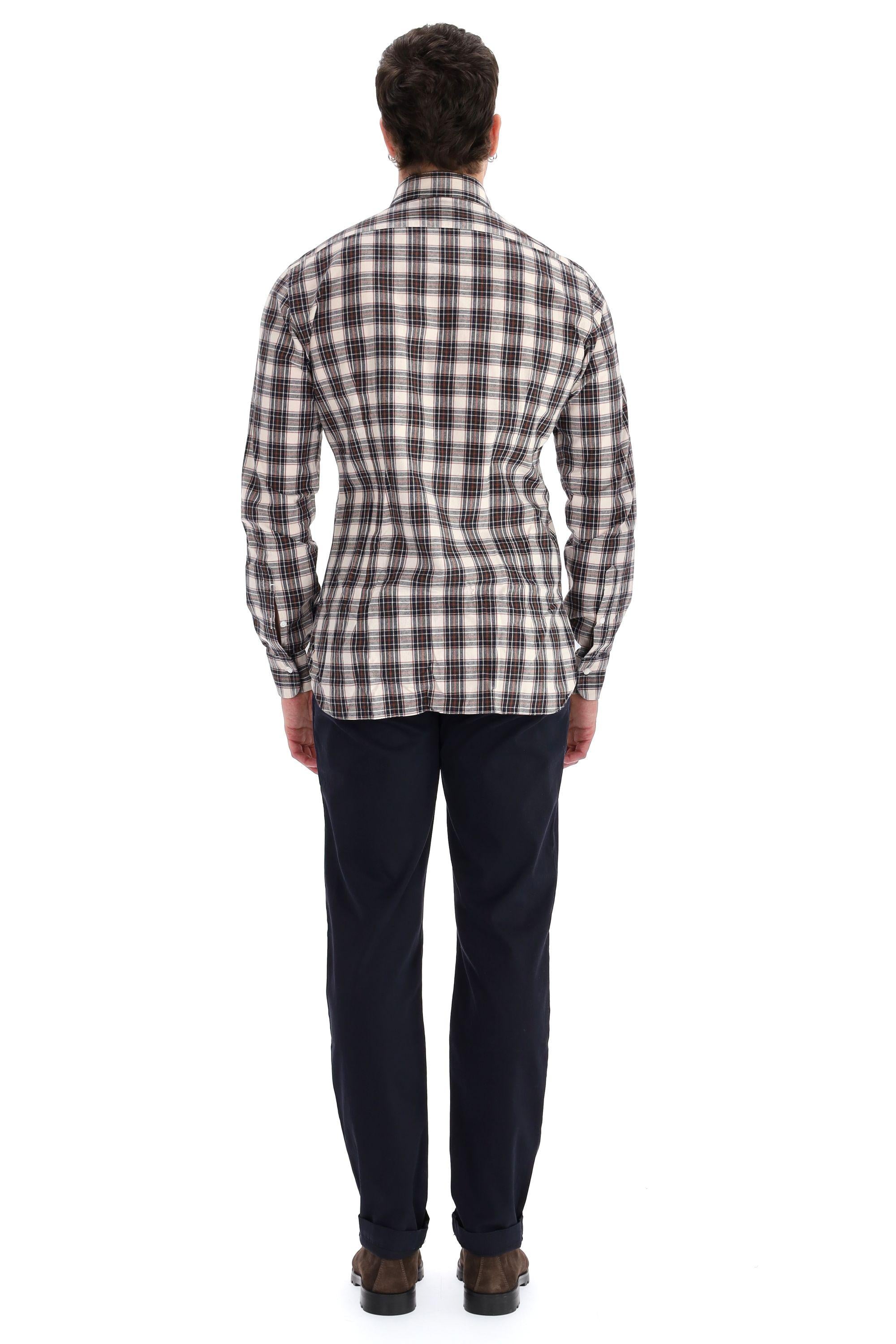 Camicia sartoriale in flanella check 17039 3 Borriello