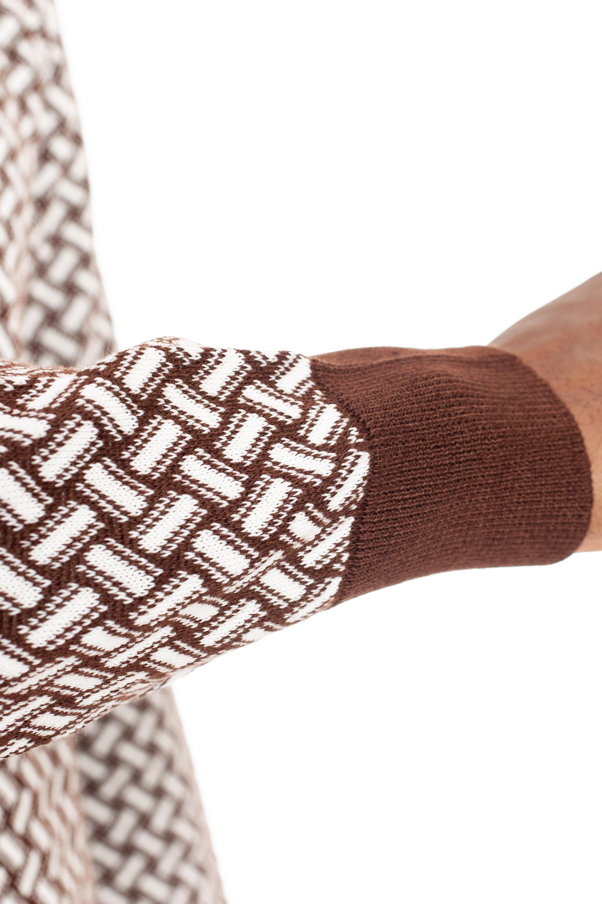 Drumohr Maglia girocollo in cotone-lino fantasia biscottino D9LZ113N/5 B32
