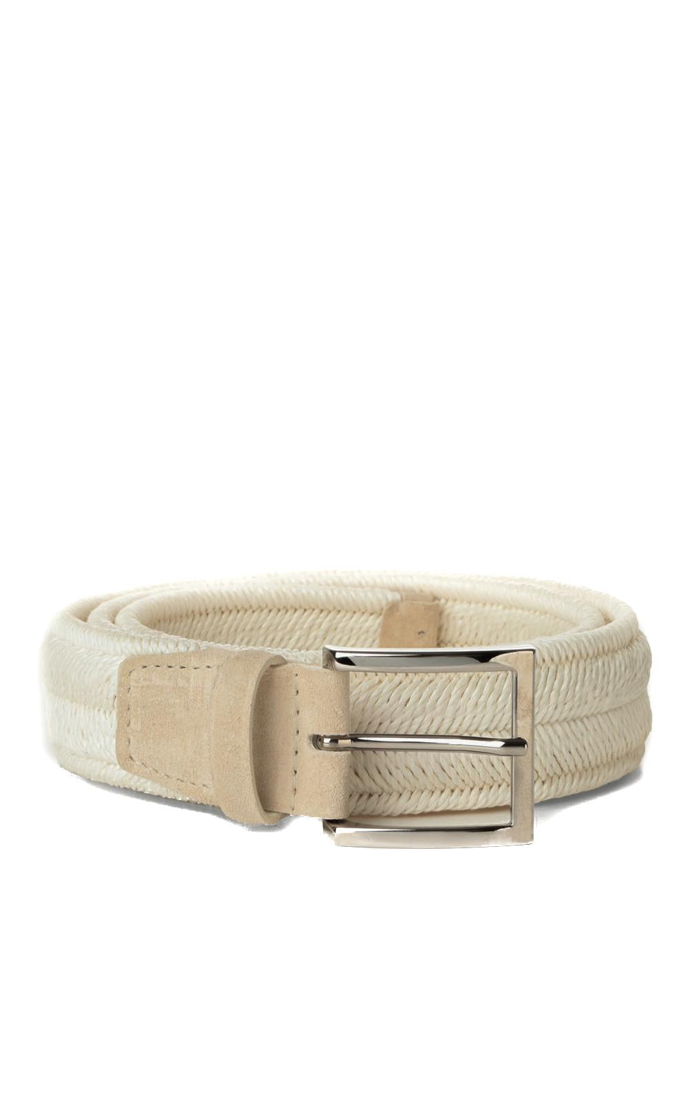 Orciani Cintura intrecciata stretch in tessuto U07369_ROP AVORIO