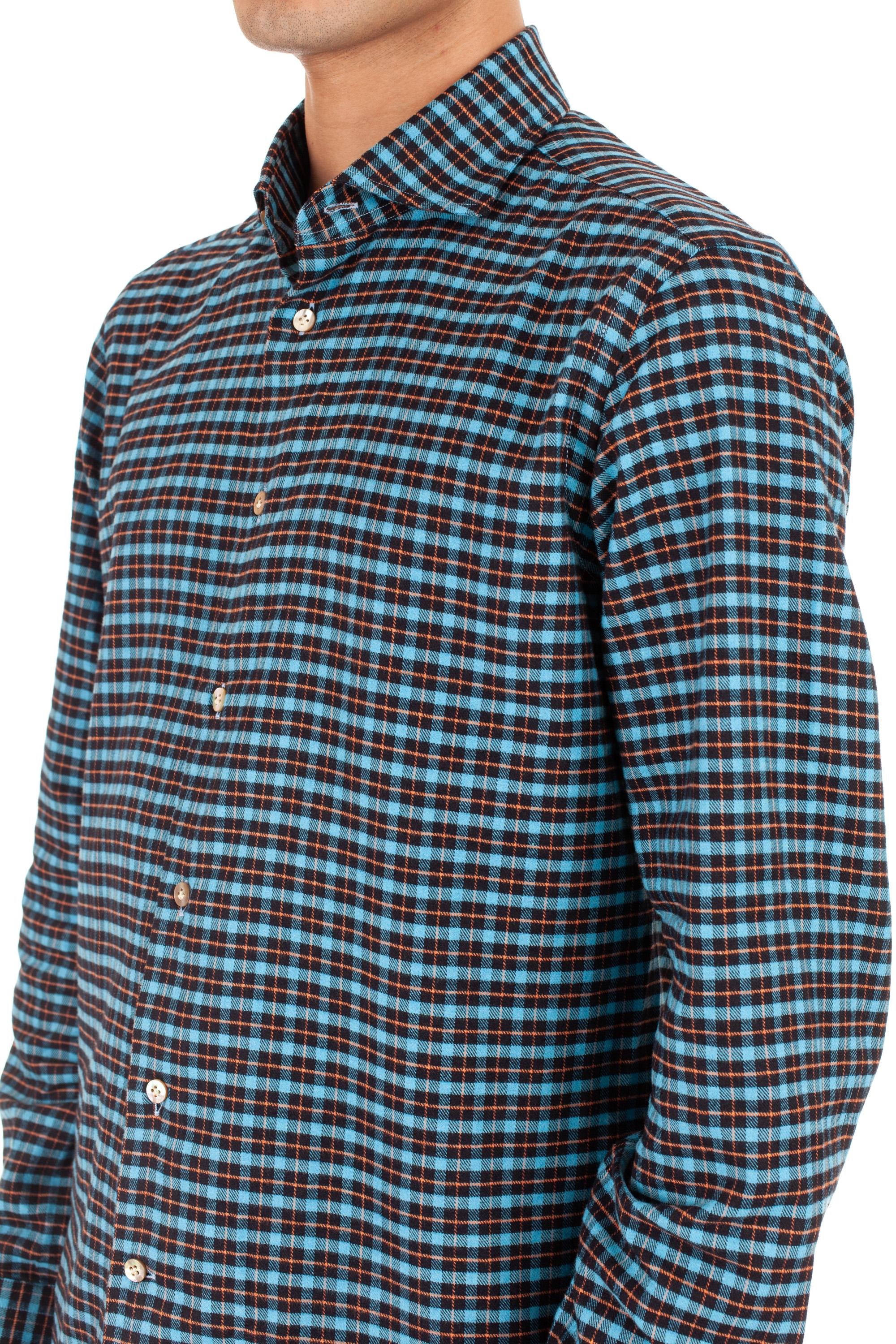 Borriello Camicia in flanella micro quadretto 17038 4