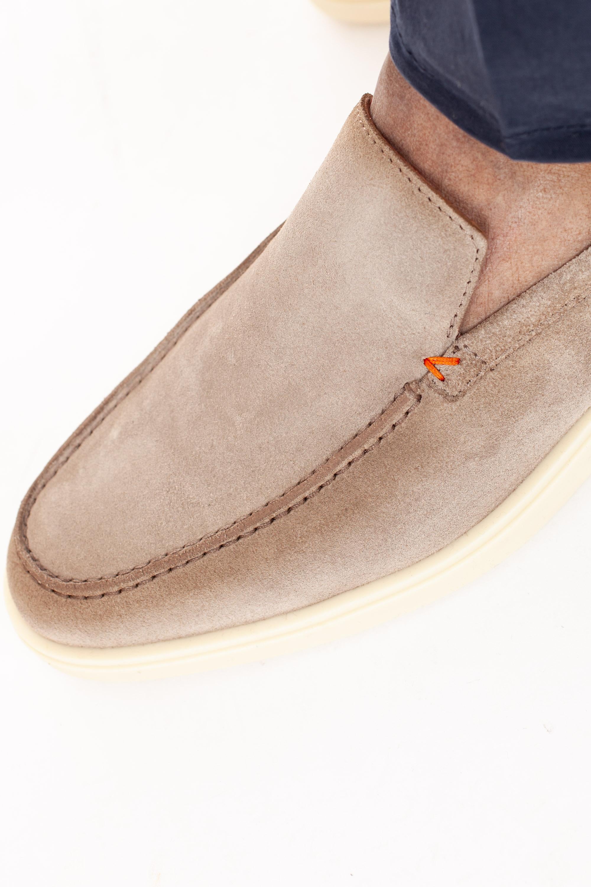 Mocassino in camoscio fondo gomma MGDT17824TICBGEX/2 M45 Santoni