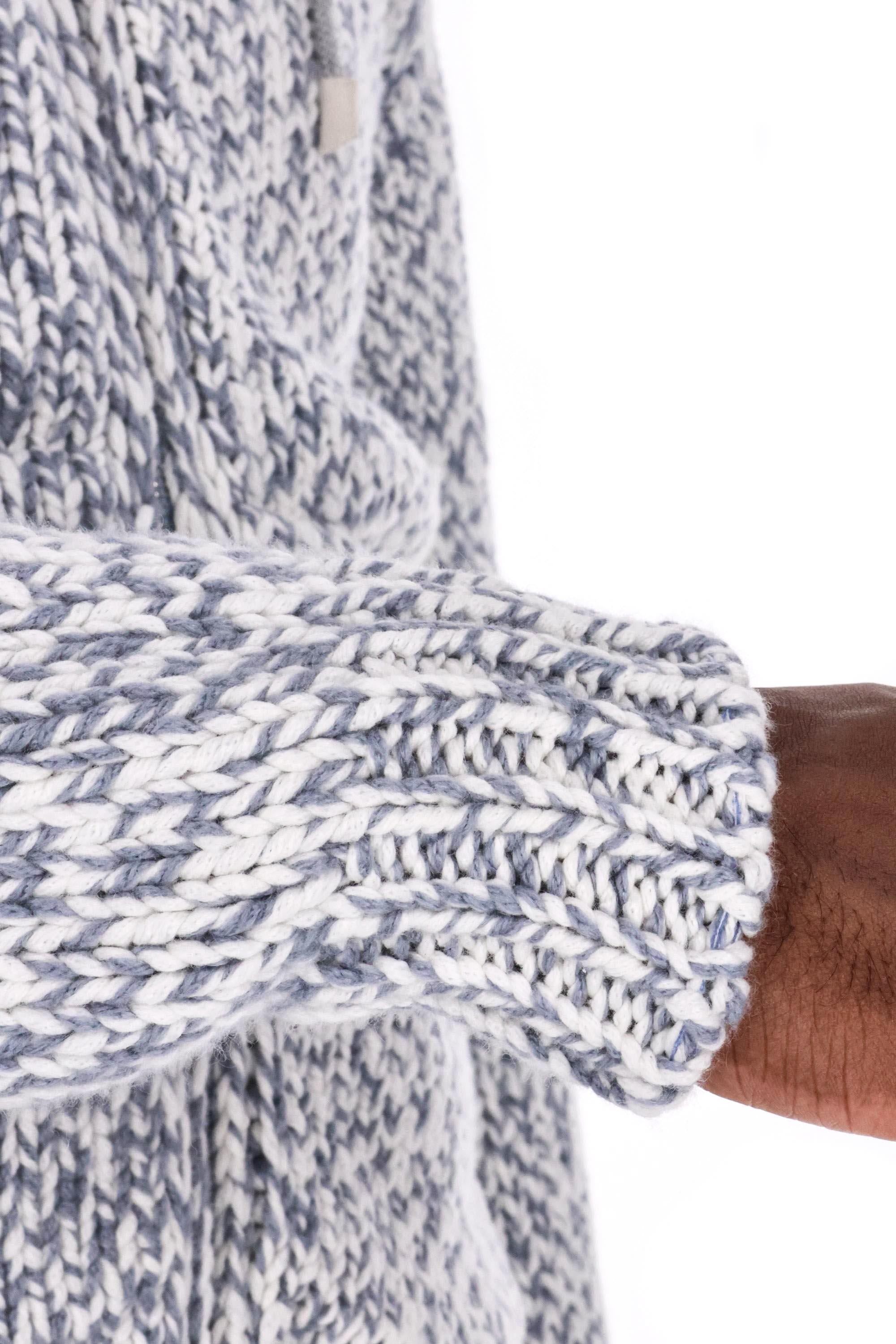 Eleventy Maglia full zip moulinè in cashmere con cappuccio L76MAGL43 MAG0J010 08