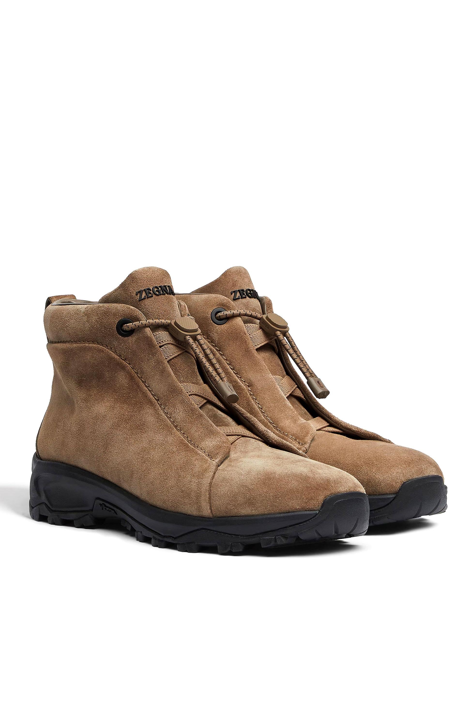 Zegna Sneakers high-top Vetta Triple Stitch in camoscio LHNVB-S5809Z DKB