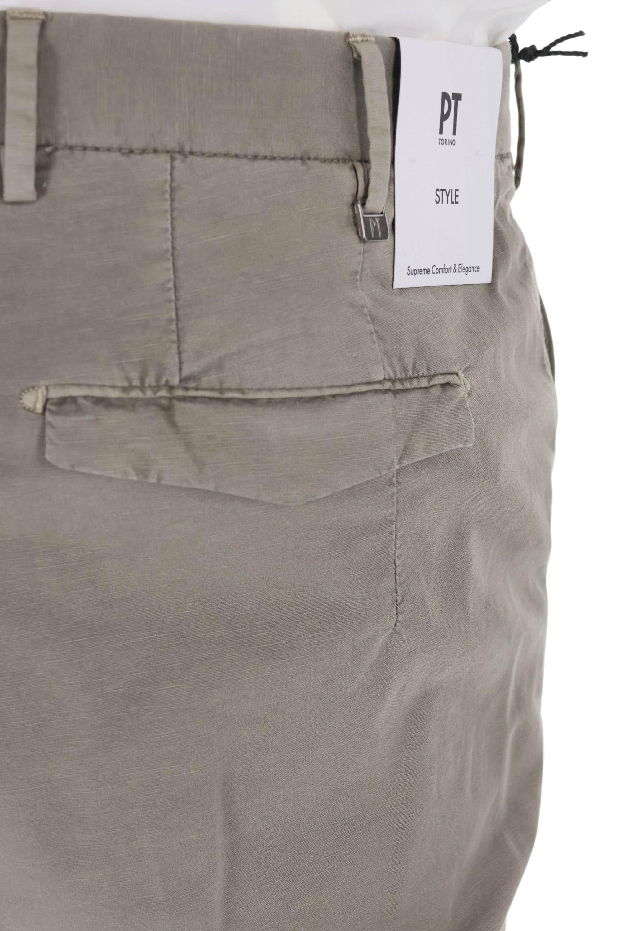 PT Torino Pantalone in cotone-lino comfort Master fit COATMAZ00CL1 PU43 N444