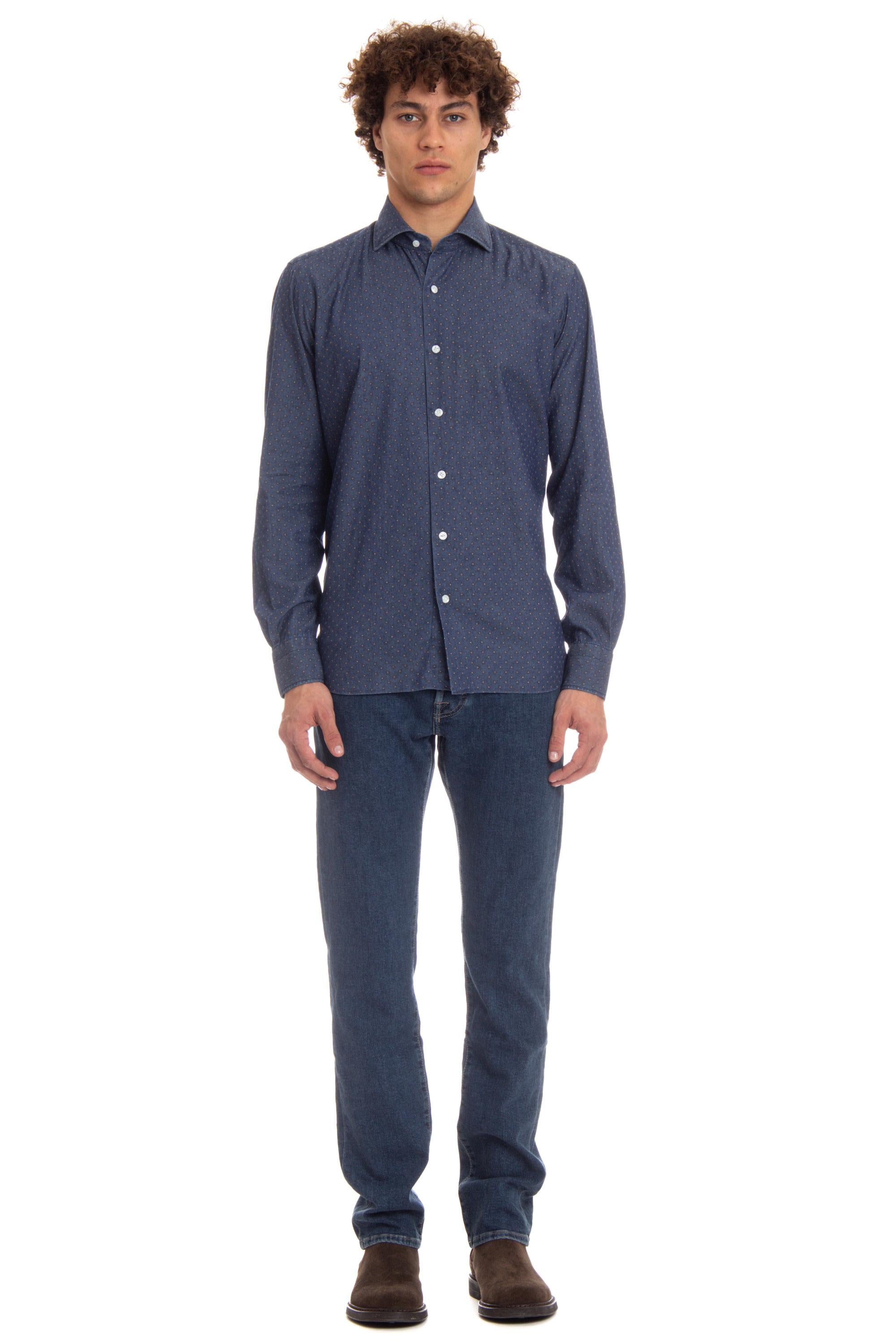 Barba Camicia in denim micro fantasia linea Dandylife LIU13P0144043.U 0001