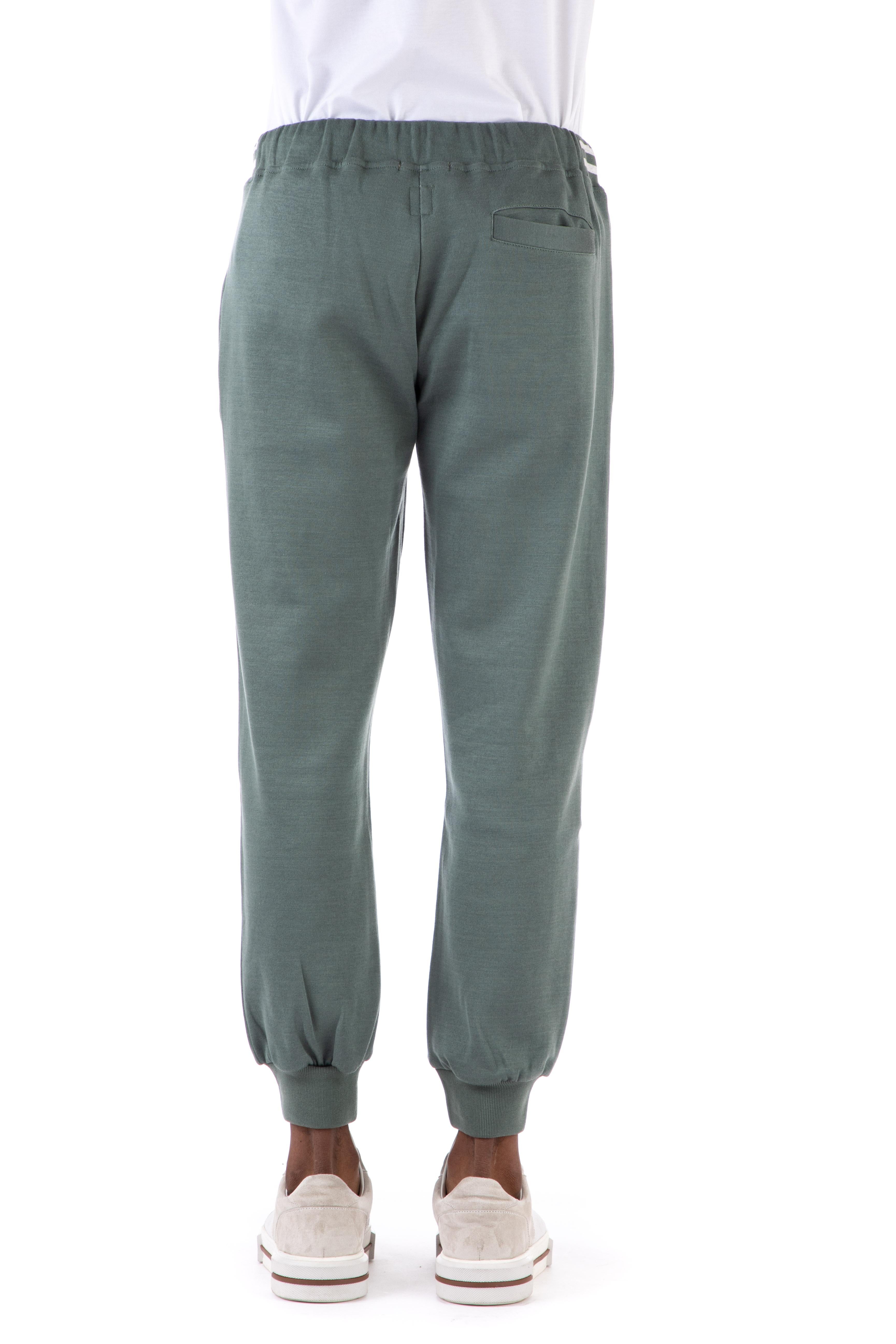 Pantalone felpa in cotone con bande in contrasto E75FELE16 TES0E204 07-13 Eleventy