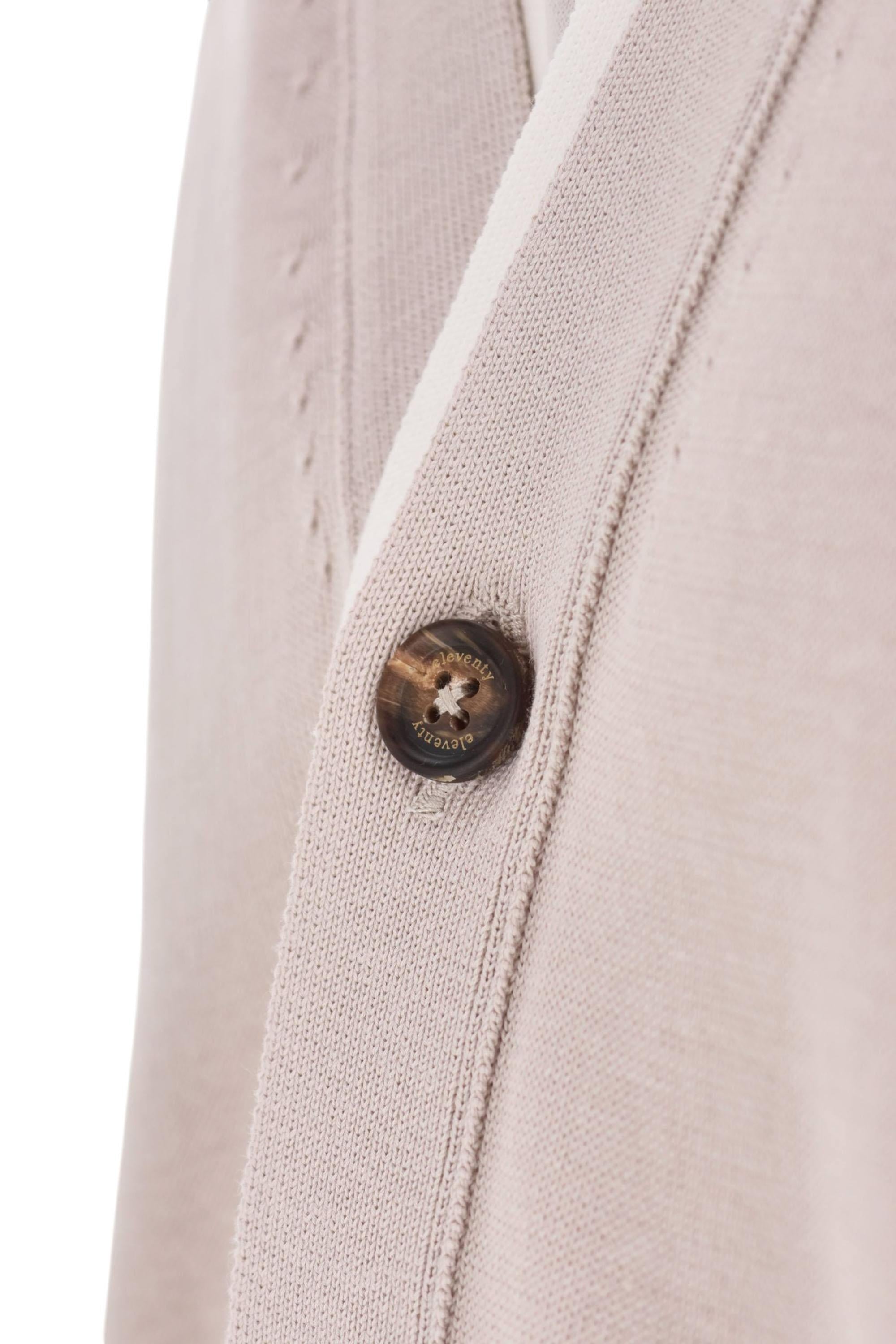 Eleventy Cardigan in cotone con doppi profili M76MAGM30 MAG0M015 02-01