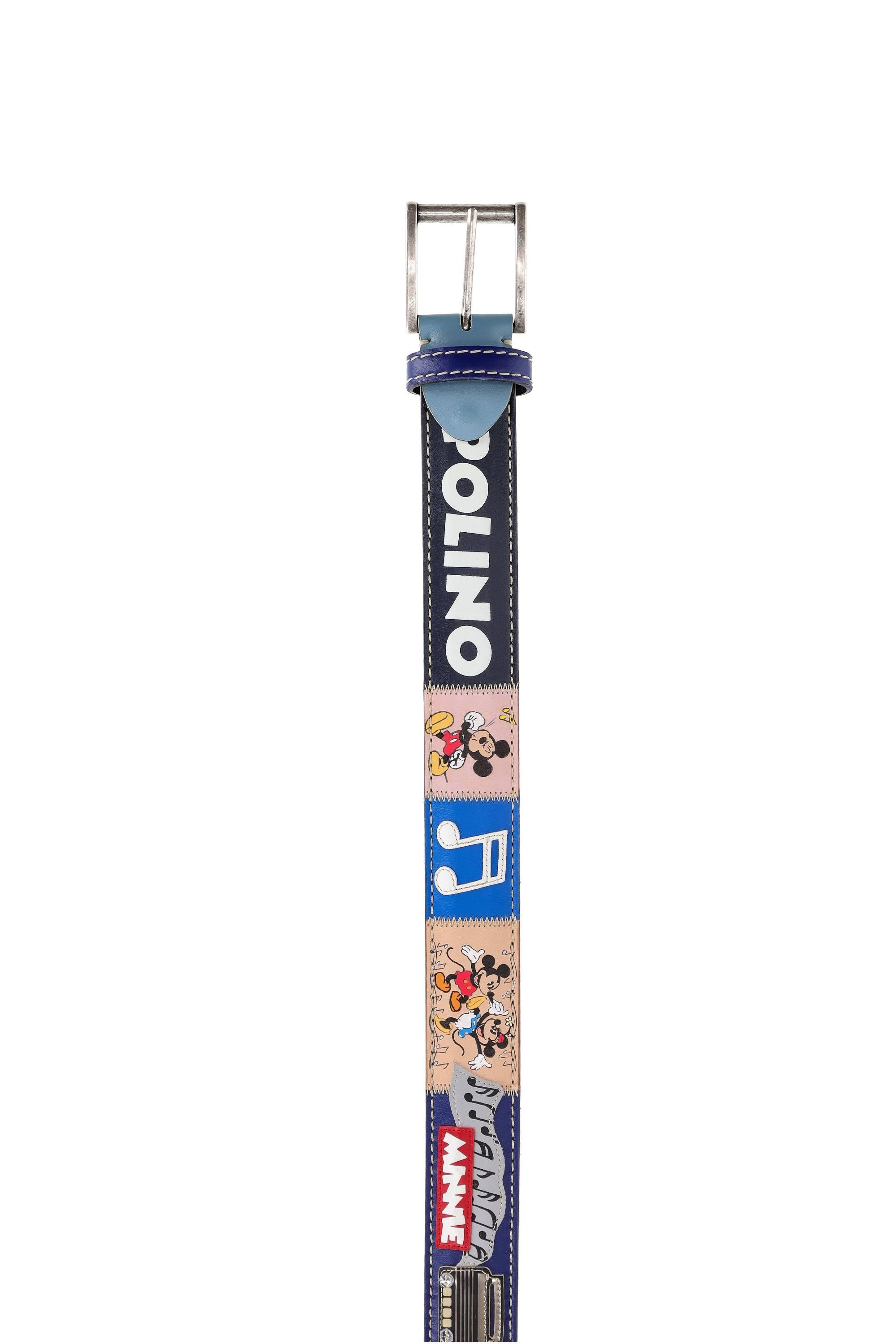 Artigianato Italiano Cintura artigianale in pelle dipinta a mano "Topolino 1" TOPOLINO 1 MLTCLR