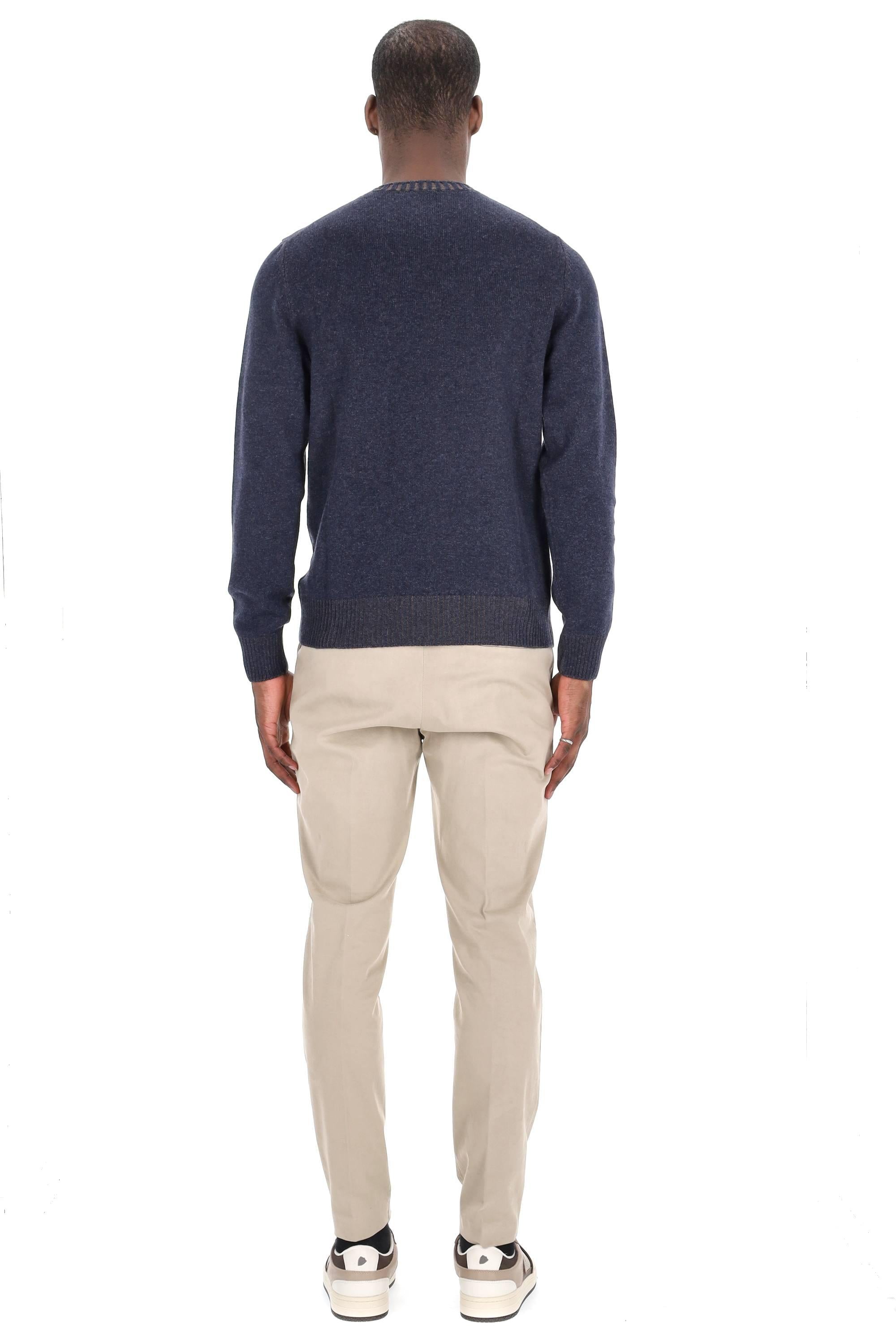Maglia girocollo vanisé in lana-viscosa-cashmere 1961323555/2 0589 589 Barba