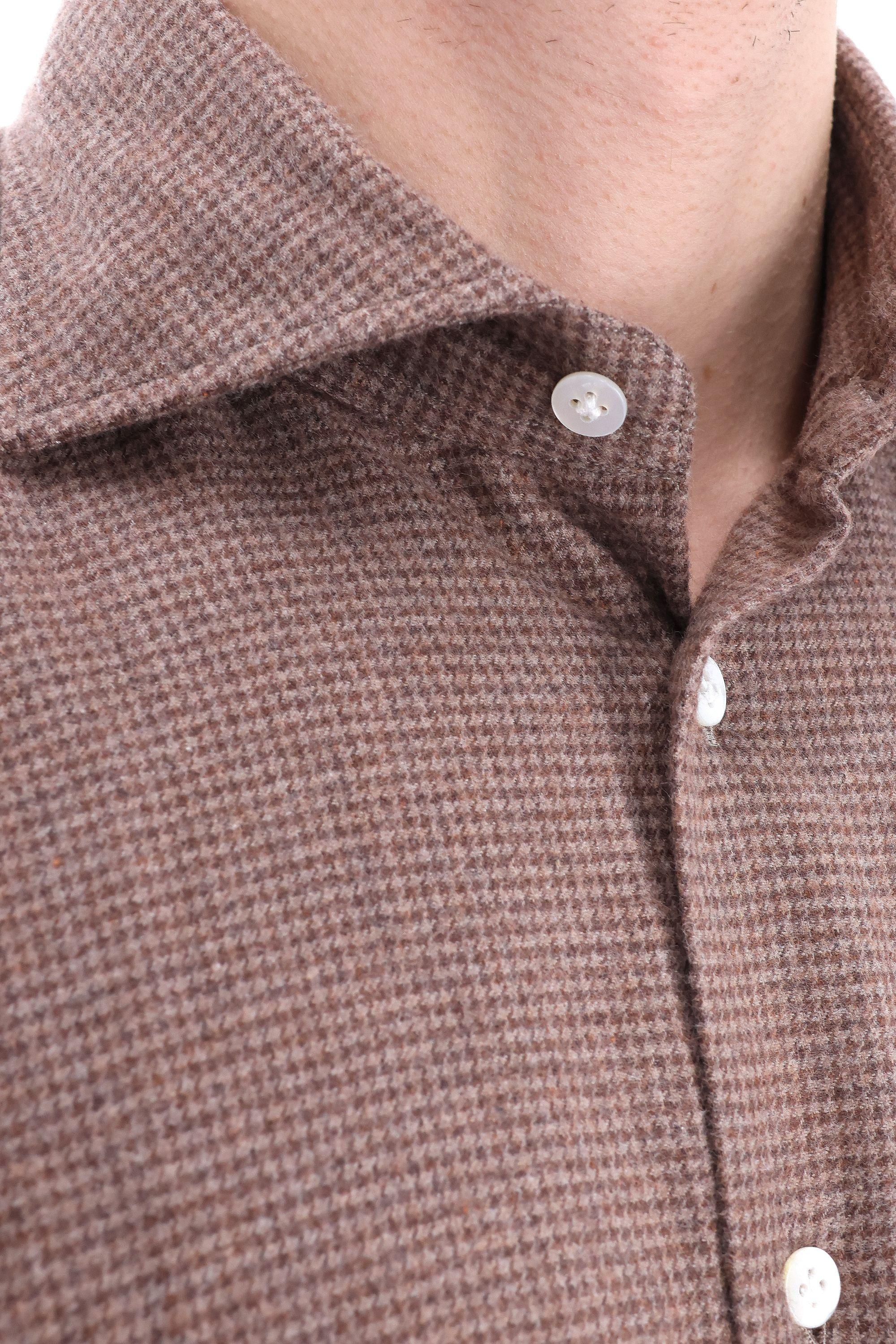 Camicia sartoriale in flanella pied de poule 19067 4 Borriello