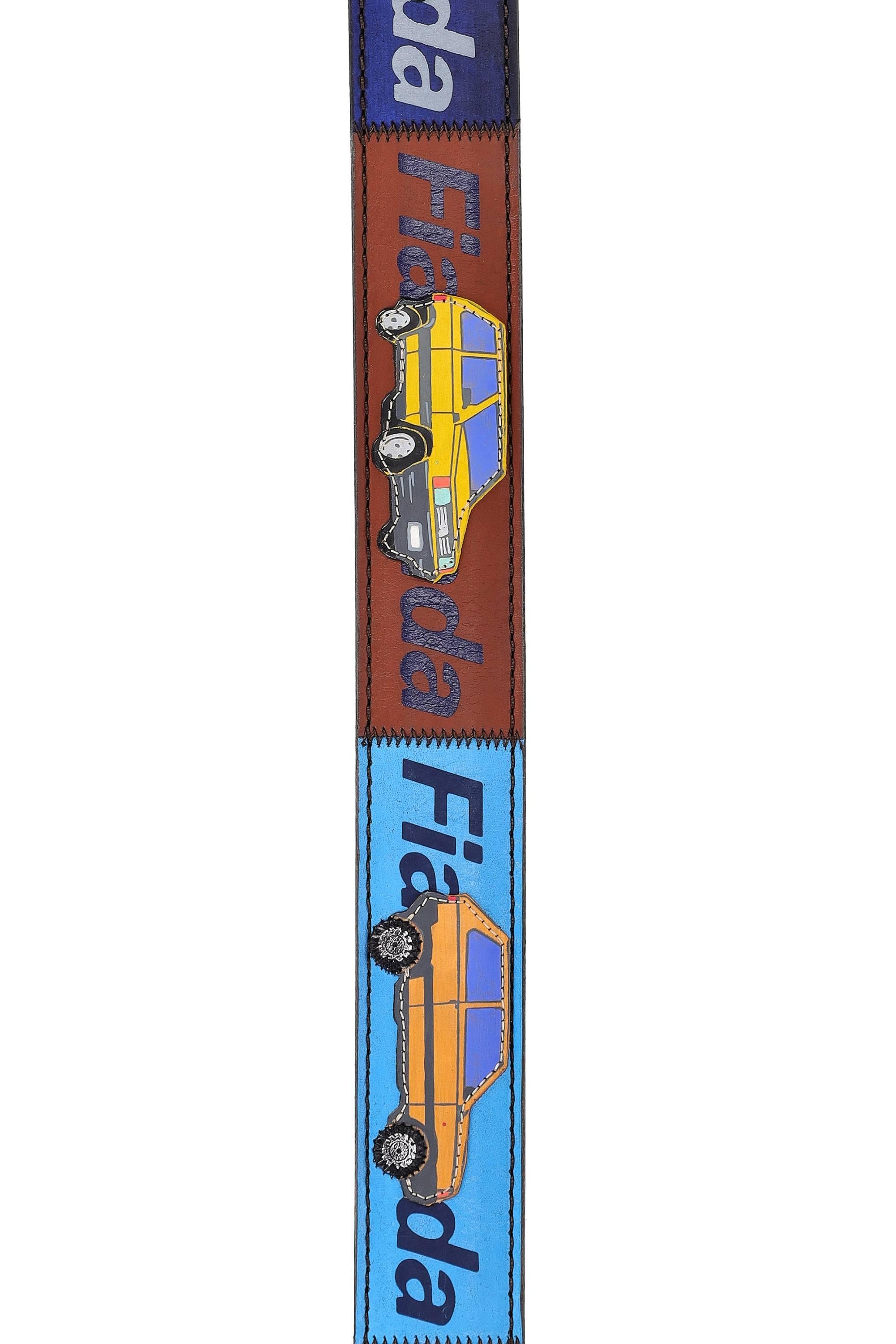 Artigianato Italiano Cintura artigianale in pelle "Fiat Panda" PANDA MLTCLR