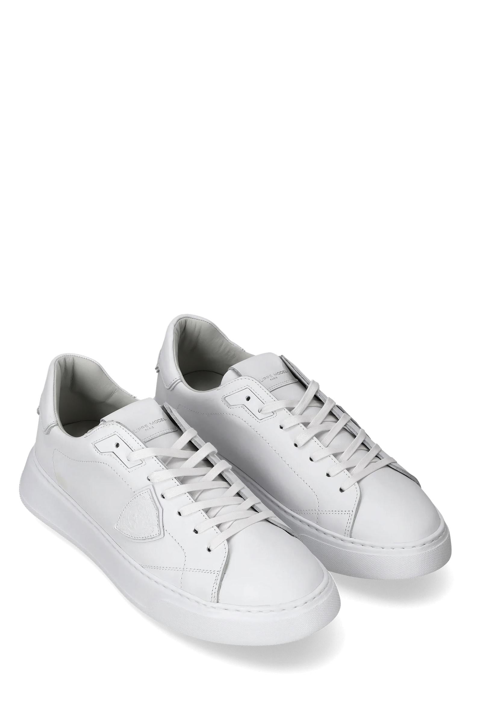 Philippe Model Sneaker low Temple in pelle total white BTLU-V001 TOT WHT