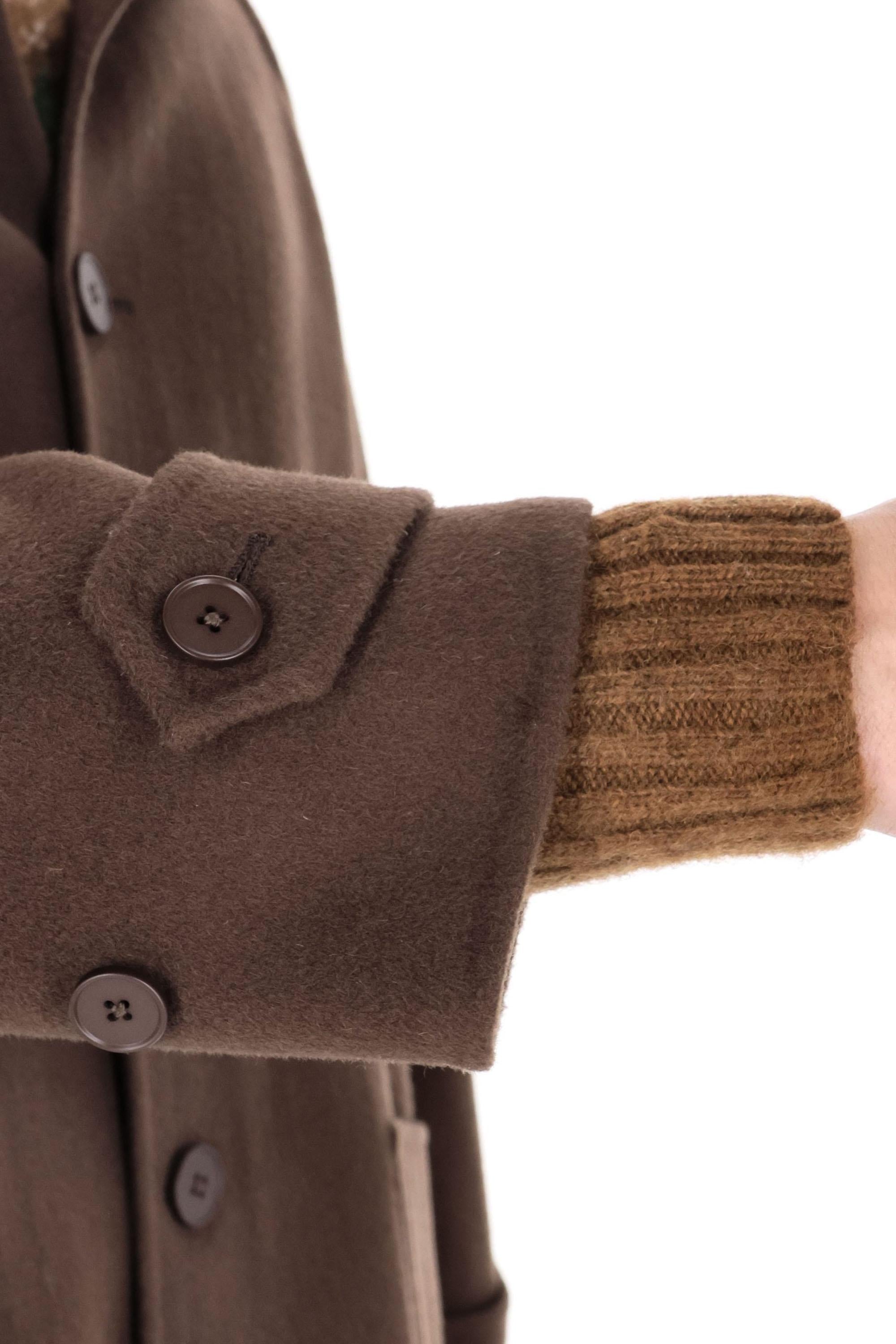 Officine Générale Cappotto sfoderato in double di lana mod. Bryce MCTS657 ICED COFFEE