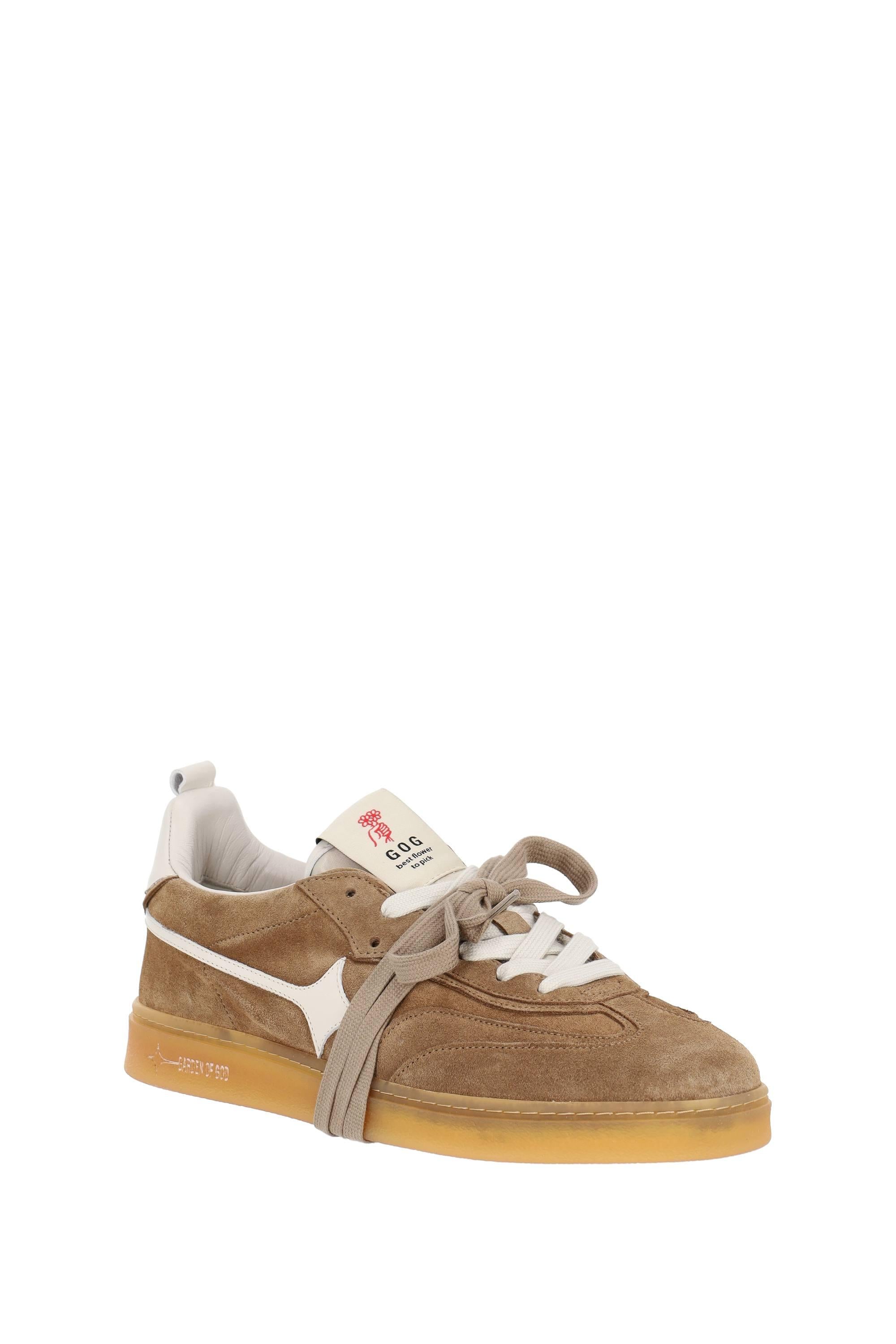 Garden of God Sneaker Earth in camoscio con dettagli in pelle EARTH SUEDE DARK BEIGE