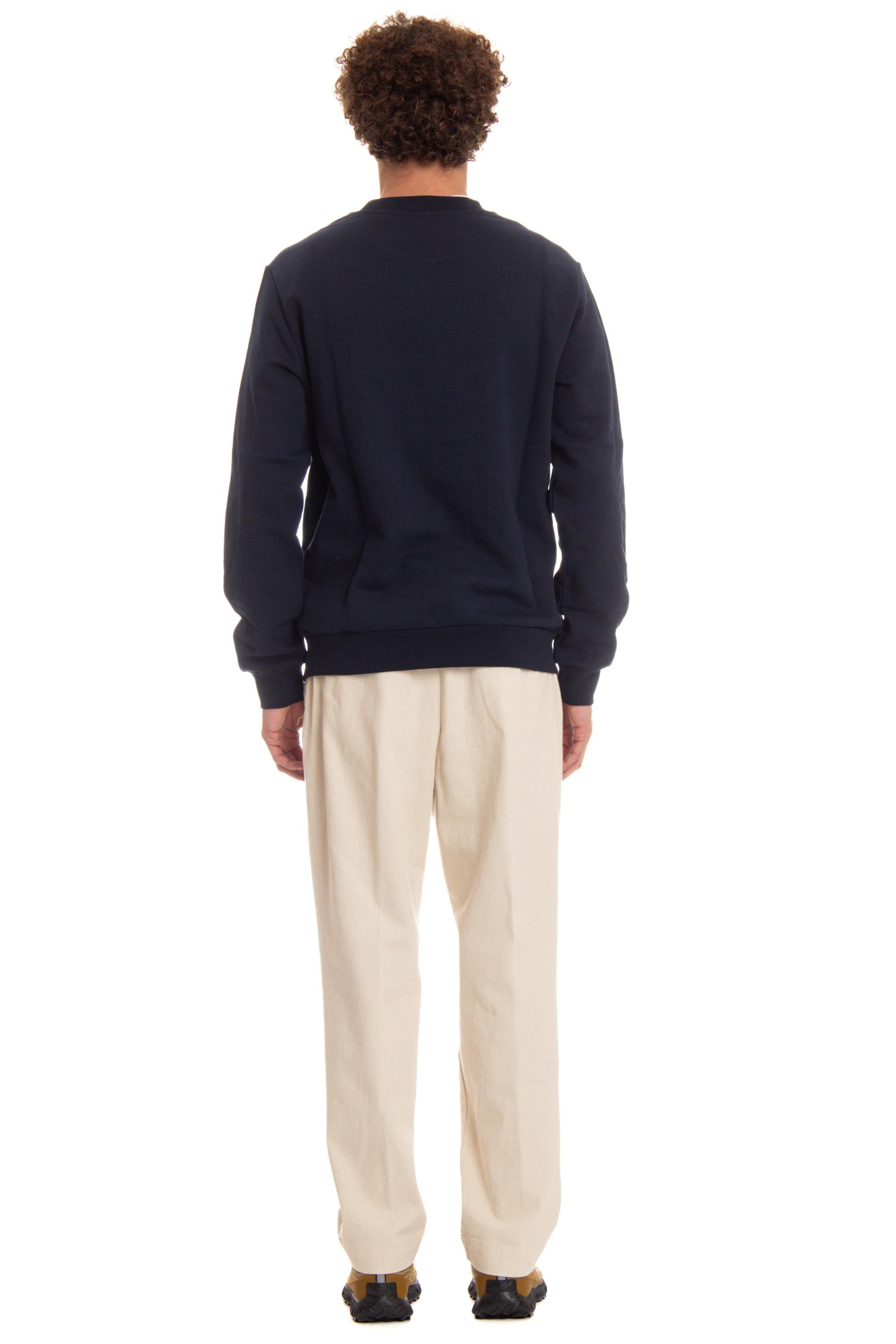 A.P.C. Felpa girocollo in cotone Rue Madame COHBV-M27913 TIQ DARK NAVY/ECRU