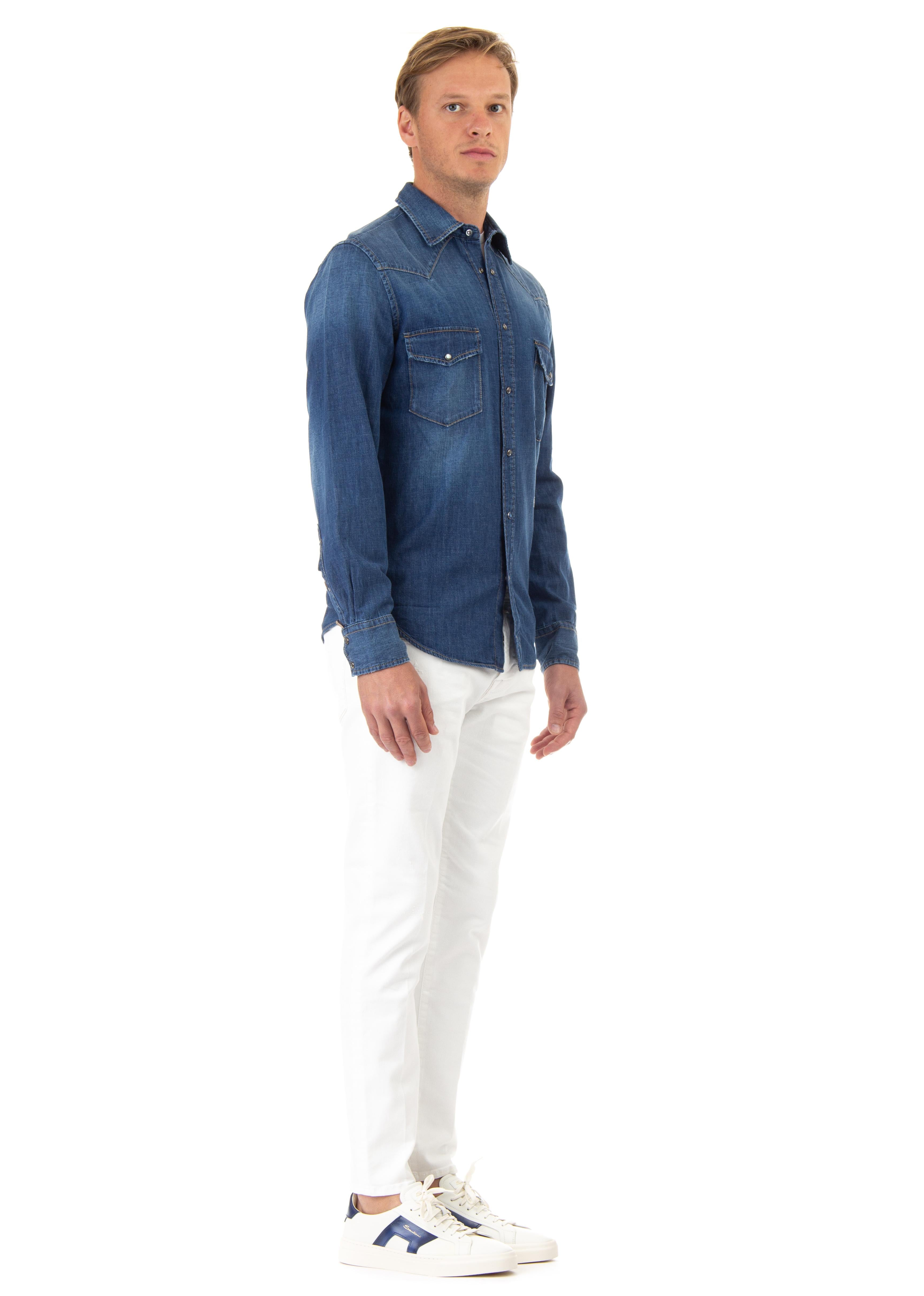 Jacob Cohen Camicia texana in denim C002 08T 9734 128D