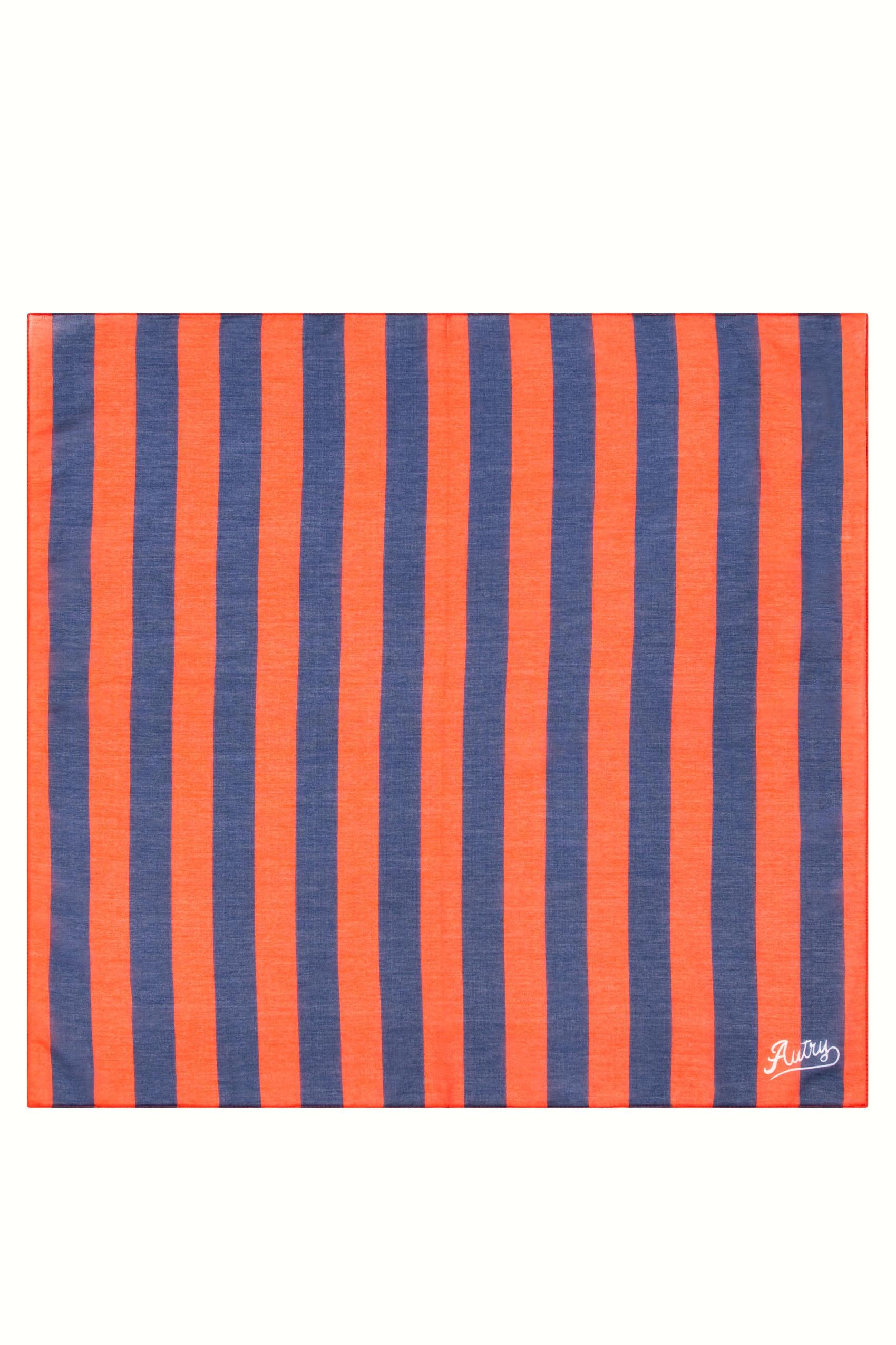 Autry Foulard a righe in cotone-seta FOPU 087G STRIPES RED/BLUE