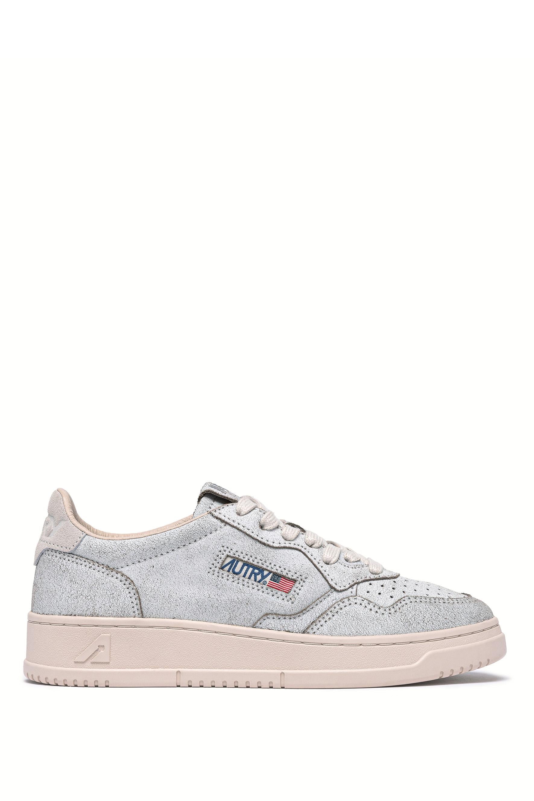 Autry Sneaker donna in pelle craclè modello Medalist AULW RA04 WHT/PINKTINT
