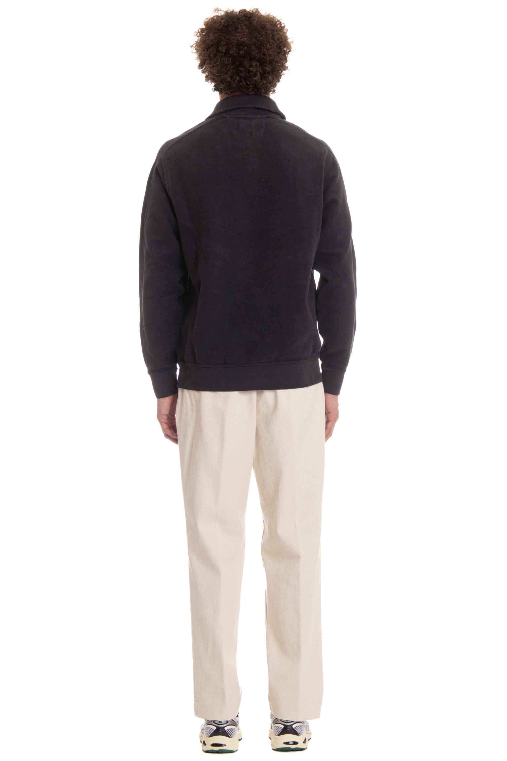 Felpa mezza zip in cotone brushed CMSS275A 006614G/2 995 CP Company