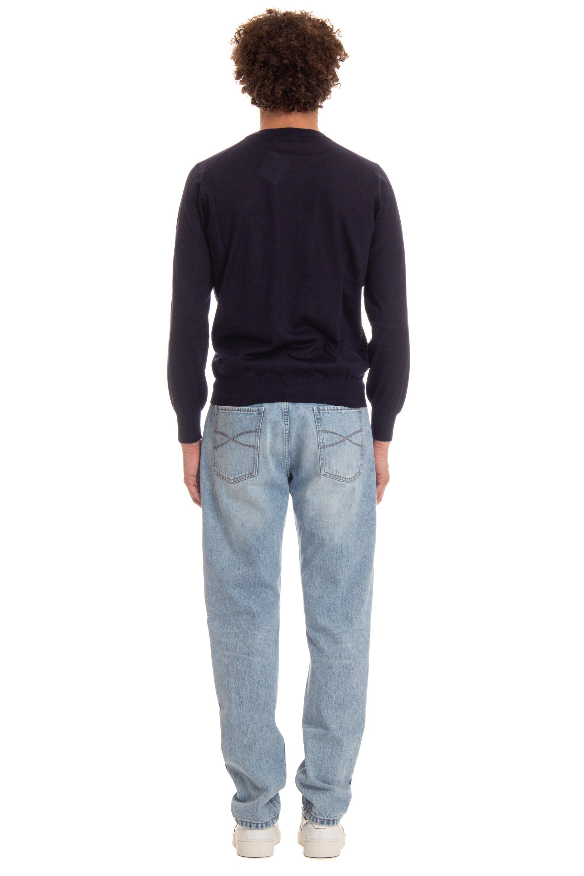 Maglia girocollo in cashmere seta M2300100. CW425 Brunello Cucinelli