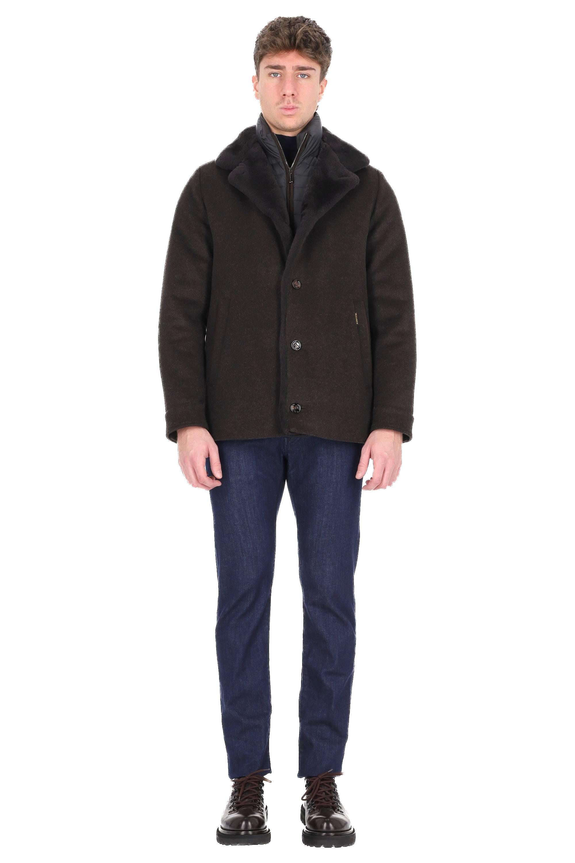 Moorer Giubbotto in lana-cashmere con collo in montone modello Teodor-Le TEODOR-LE U0202