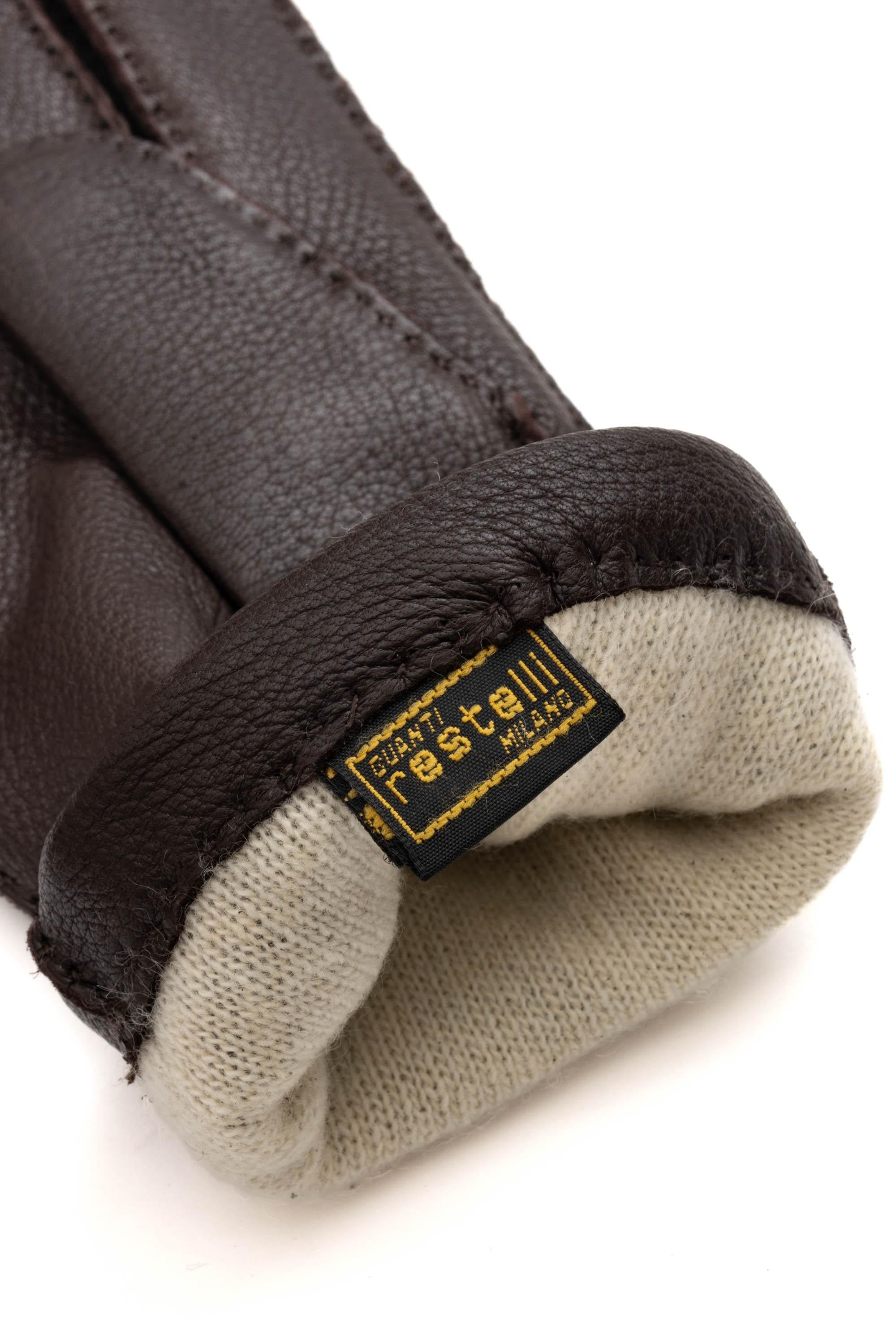 Guanto in cervo foderato in cashmere 148/2 504 Restelli