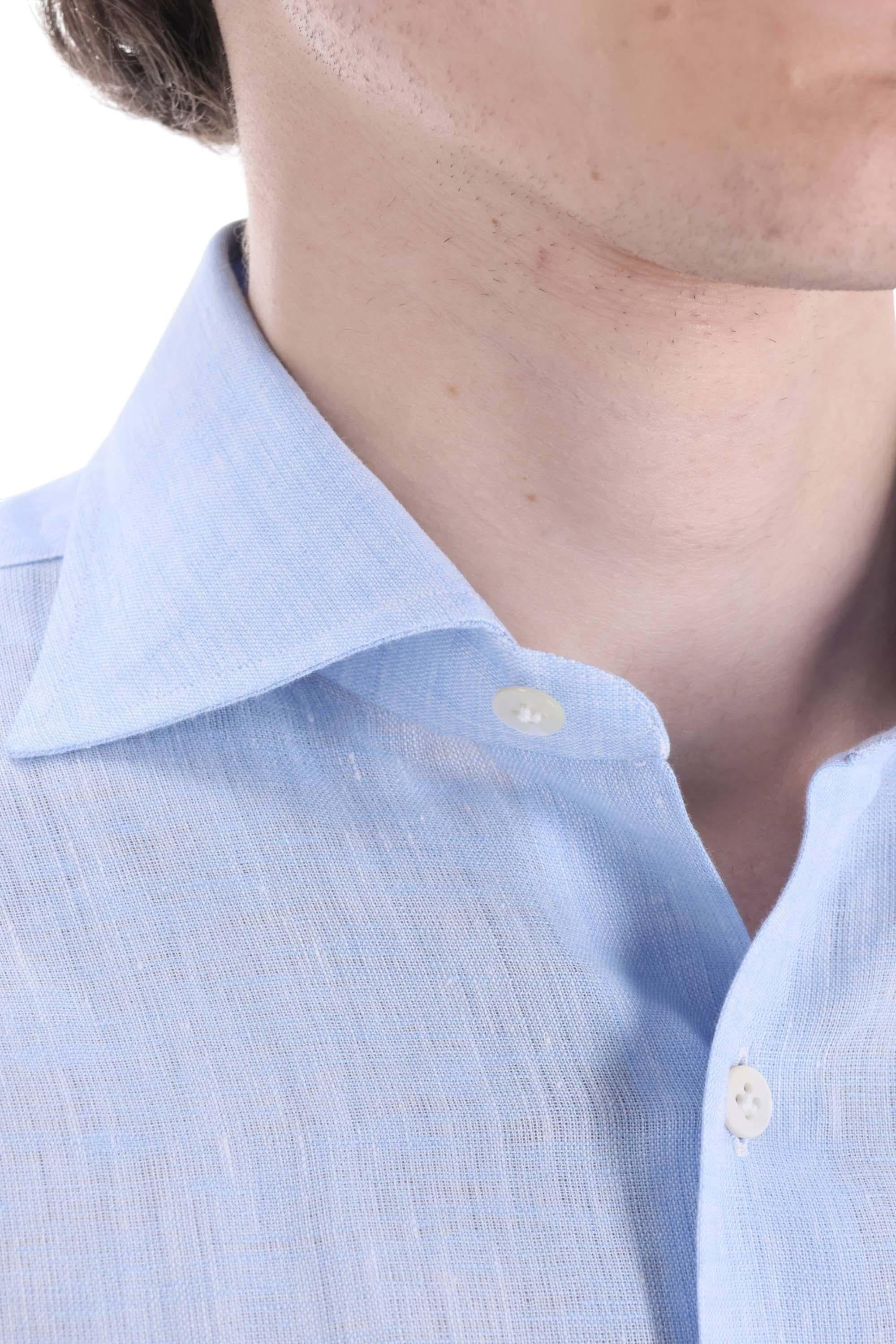 Borriello Camicia in lino tinta unita 22019 3
