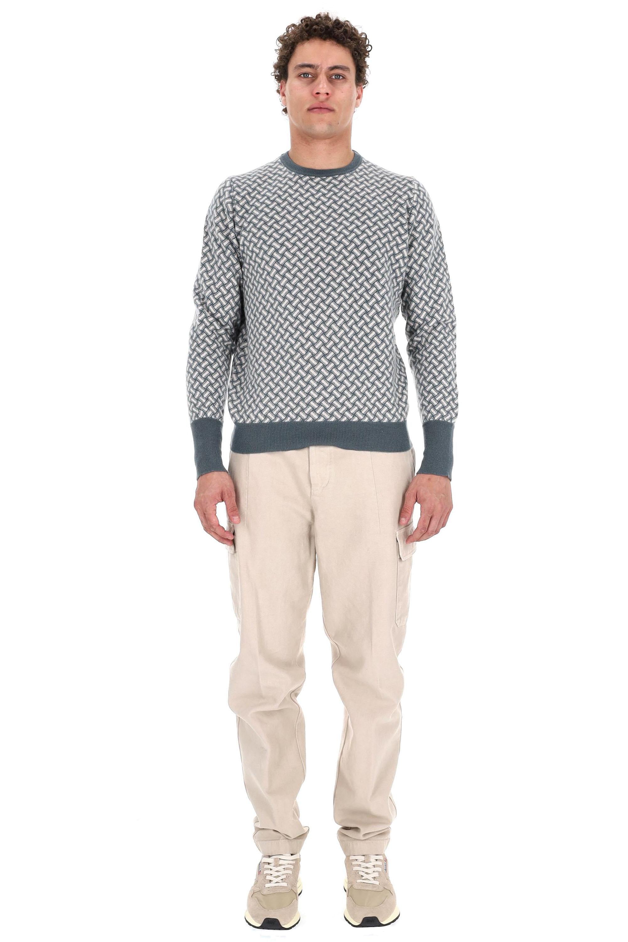 Drumohr Maglia girocollo in puro cashmere biscottino D2K103-3 RB49