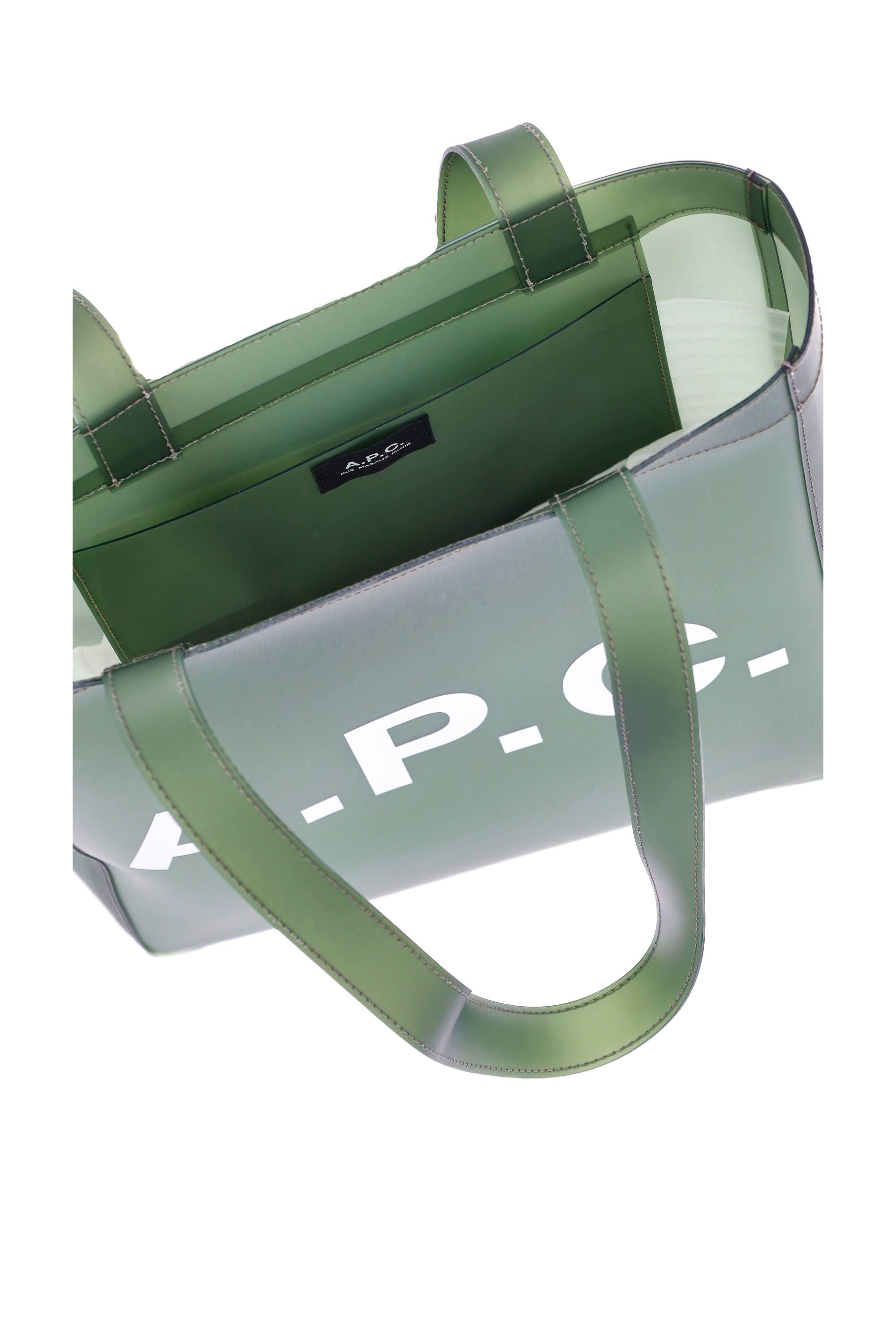 A.P.C. Borsa tote bag in transarent kaki mod. Lou TPAAA-M61442 JAA-KAKI