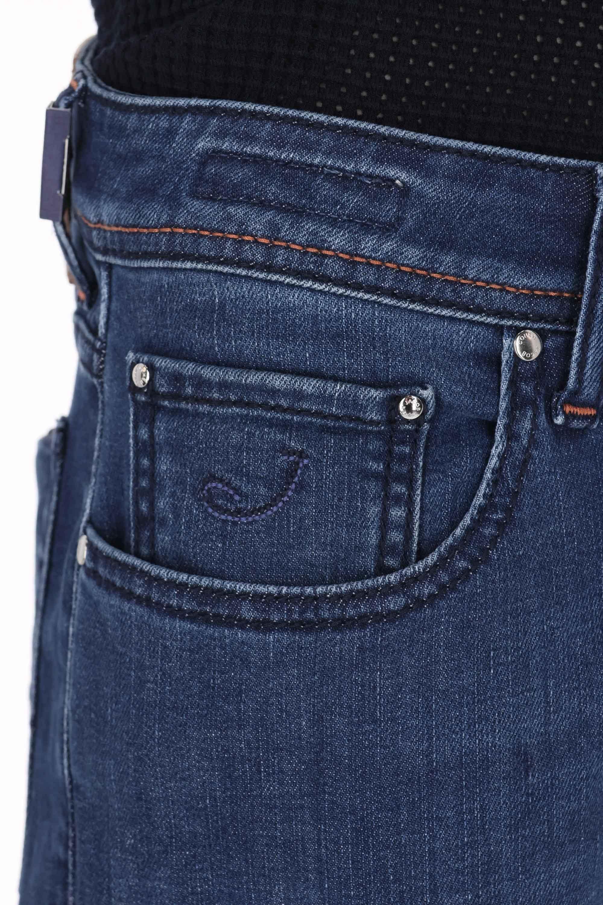 Jacob Cohen Jeans etichetta pelle logata in cotone comfort Bard fit QE004-056-S4255 100D