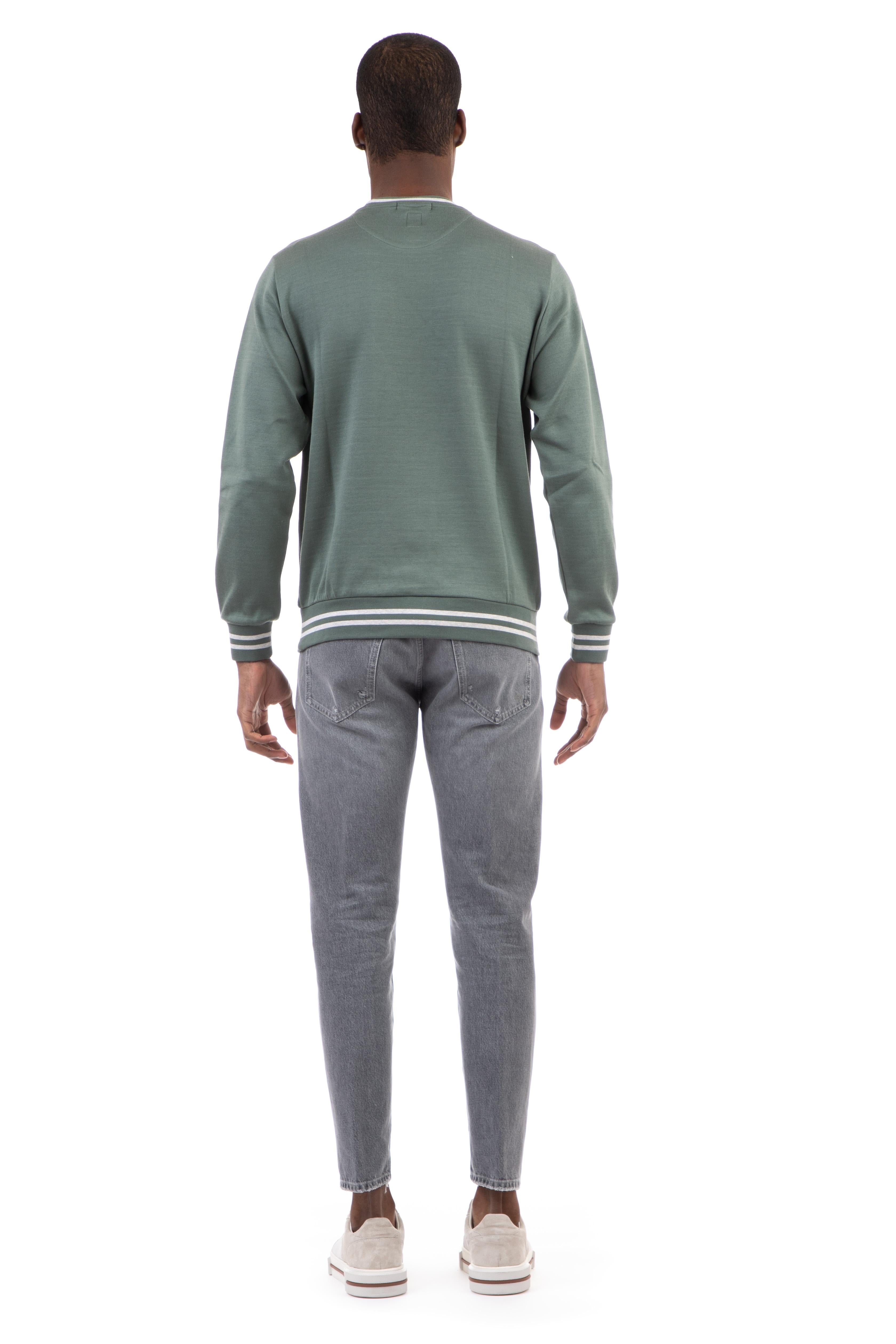Felpa girocollo in cotone con profili E75FELE15 TES0E204 07-13 Eleventy