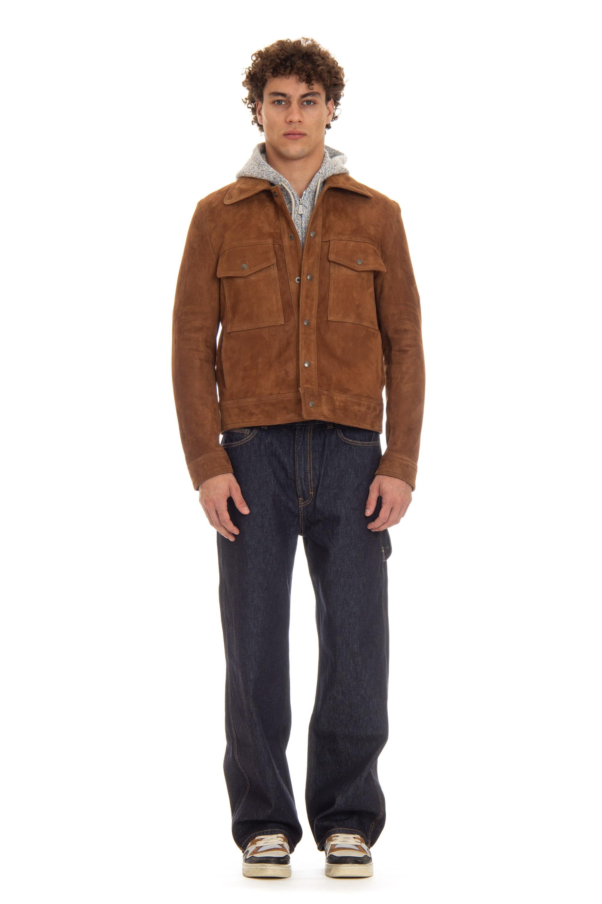 Salvatore Santoro Trucker in suede 45555-U TOBACCO