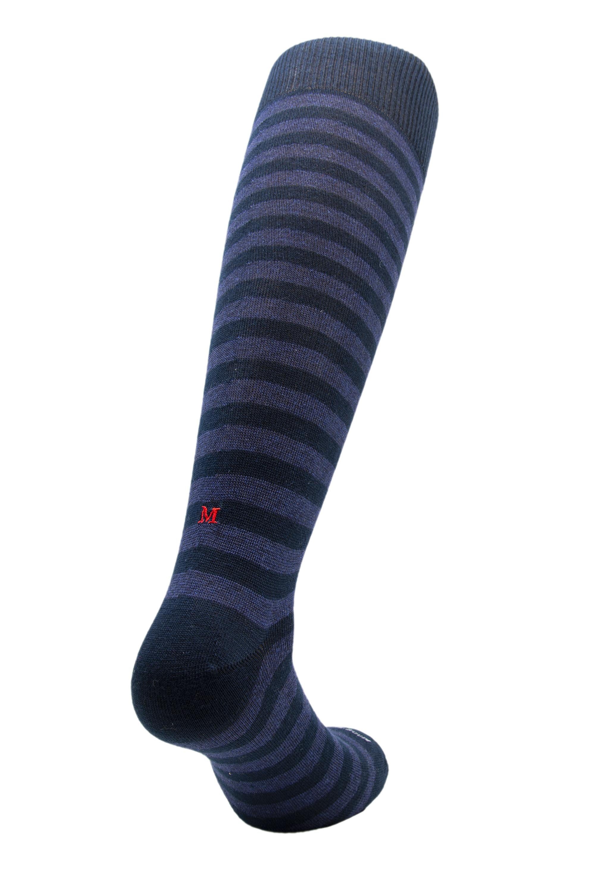 Individual Socks Calze in caldo cotone con iniziali rosse ricamate 201 NAVY
