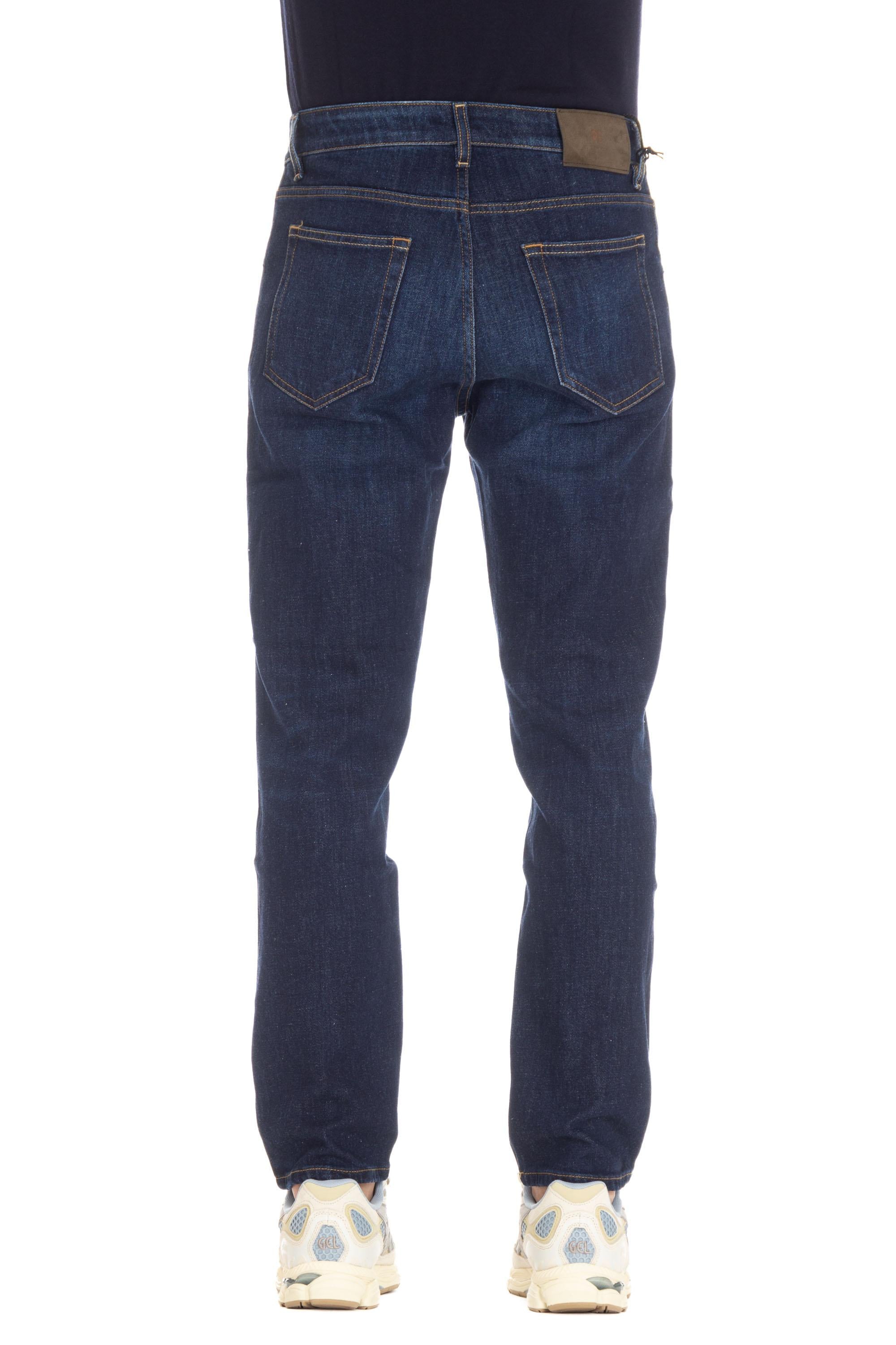 Jeans lavaggio scuro etichetta camoscio Carrot fit RP05B0 TX1640 MN14 PT Denim