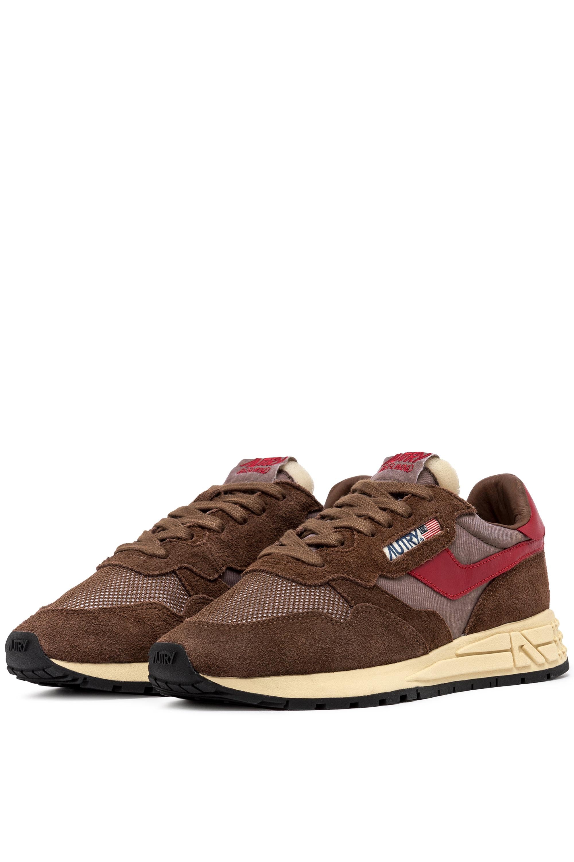 Autry Running donna Reelwind in nylon e camoscio marrone WWLW UT06 PATRIDGE/RED