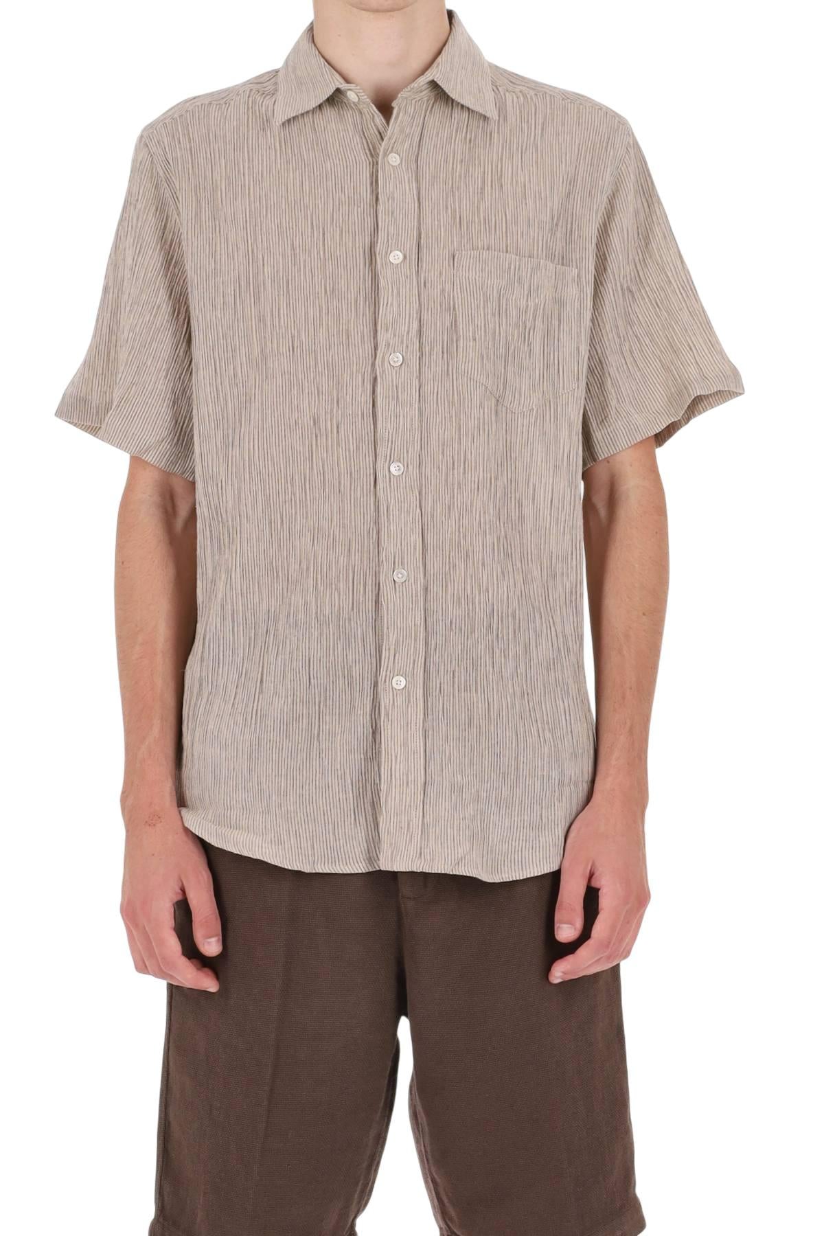 Portuguese Flannel Camicia mezza manica in cotone-lino 001 SAND
