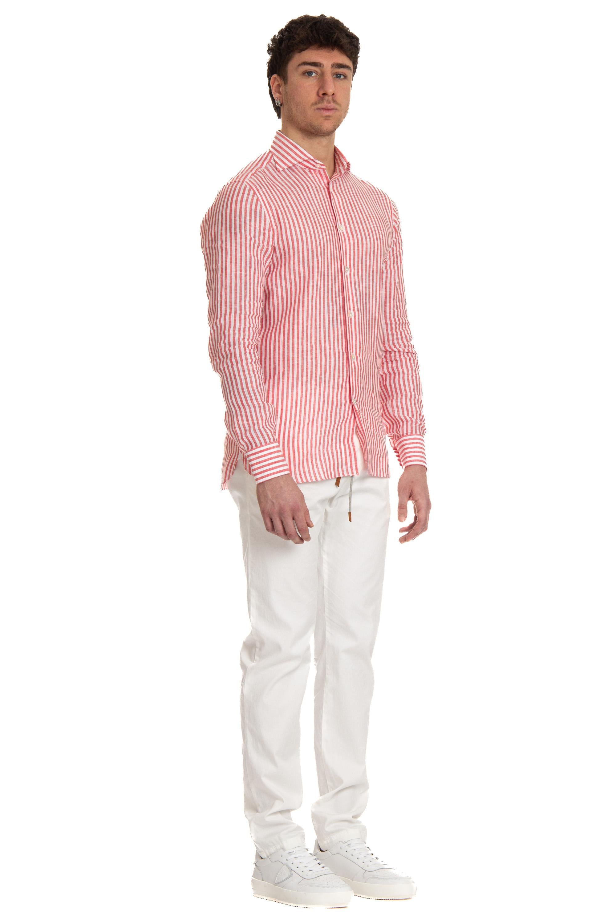Camicia sartoriale in lino rigata 18052/2 9 Borriello