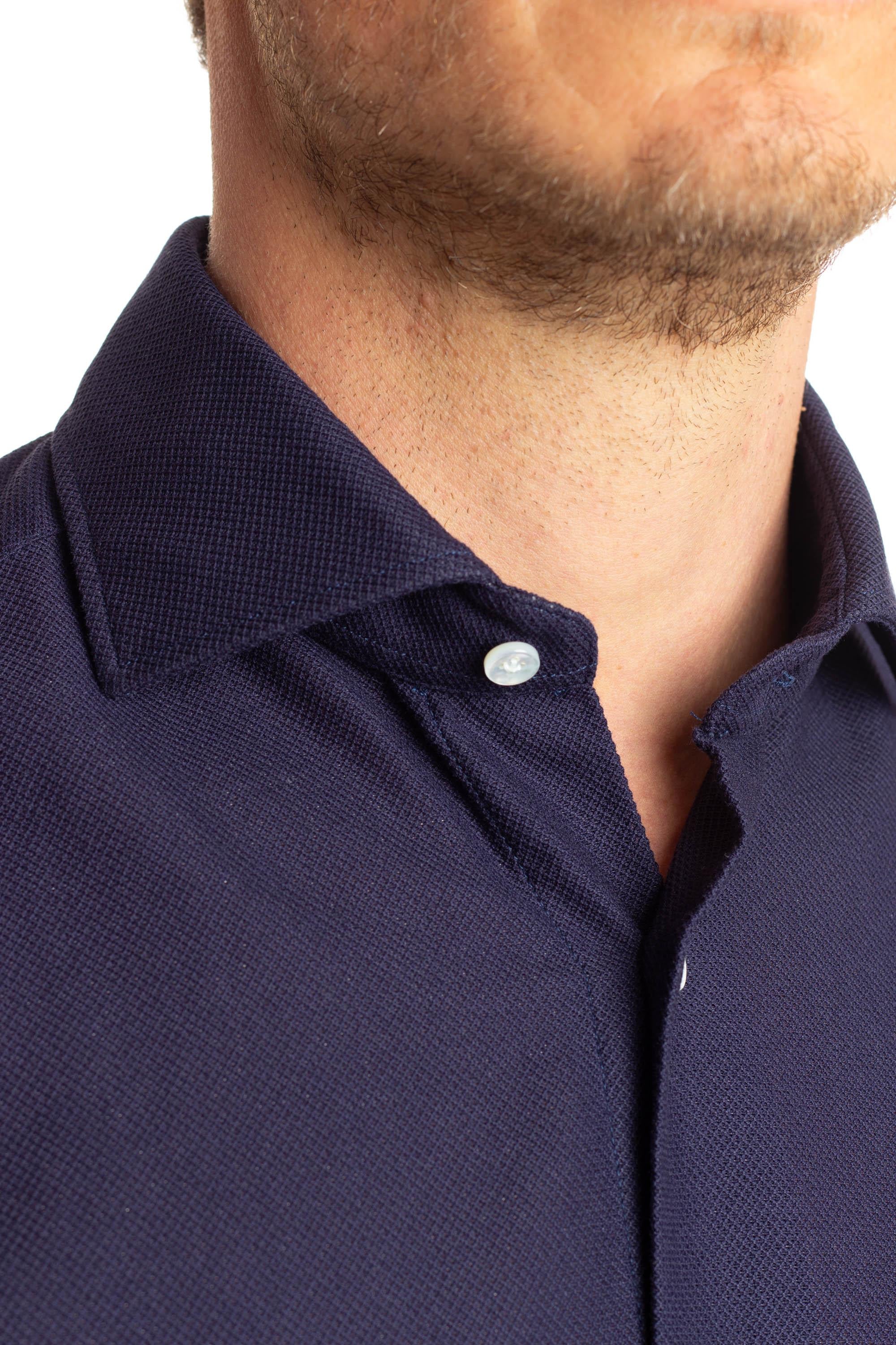 Camicia sartoriale a nido d'ape stretch Etichetta Culto K1U13P0140108.U/2 0003 Barba