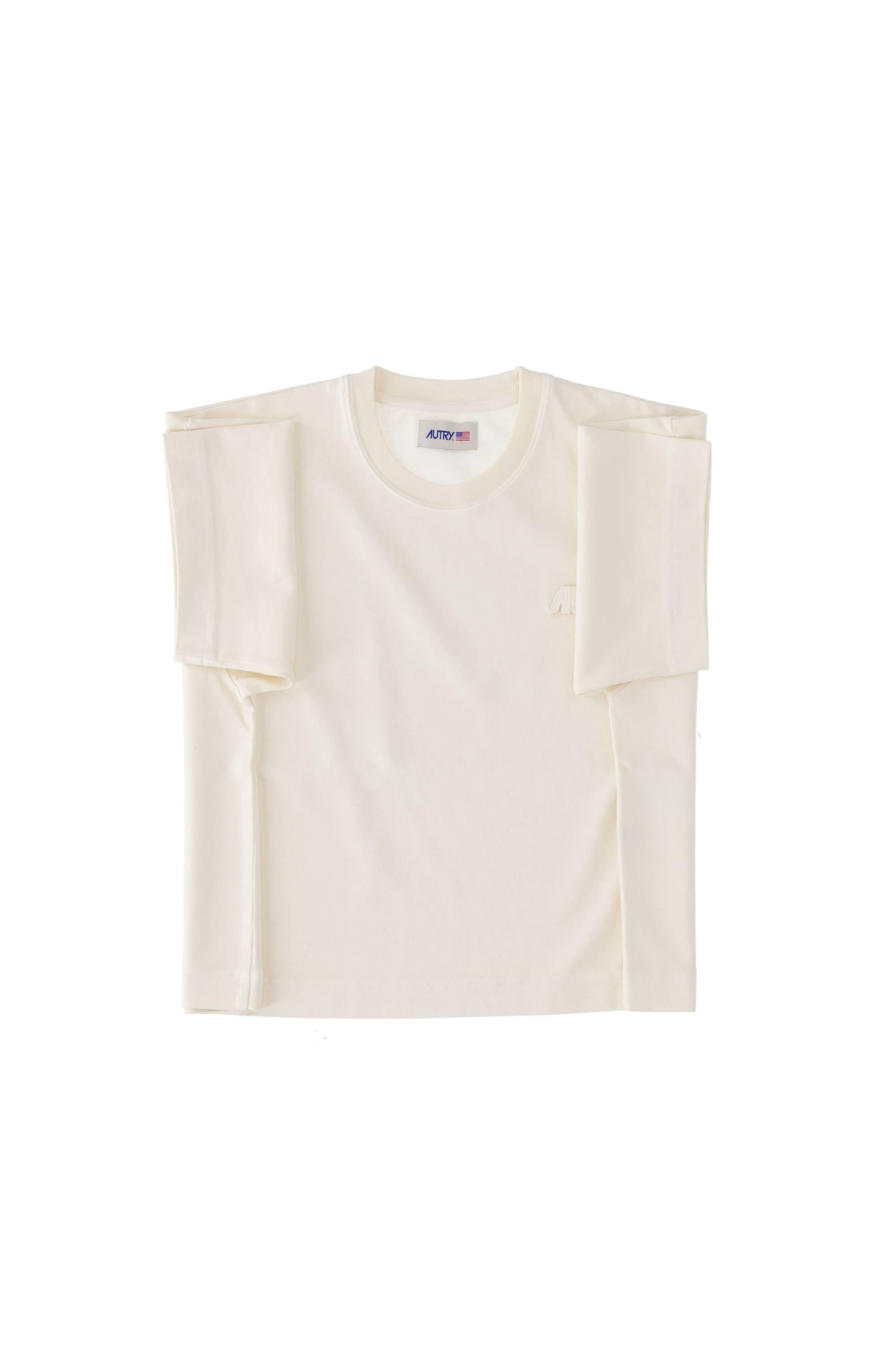 Autry T-shirt donna in heavy cotton cropped TSPW 11OW WHT
