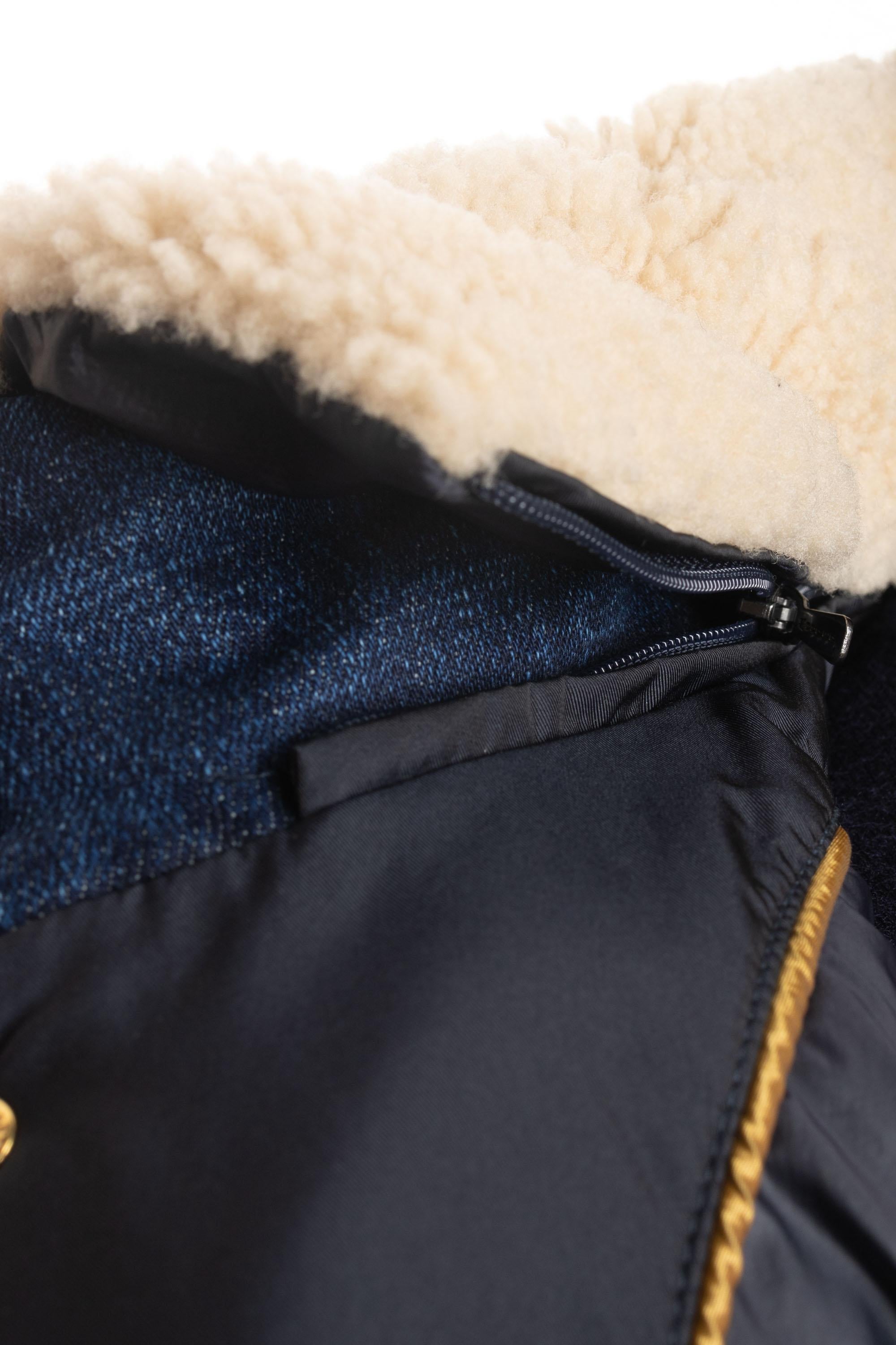 Moorer Piumino con dettagli in denim mod. Fantoni-104S FANTONI 104S BLU