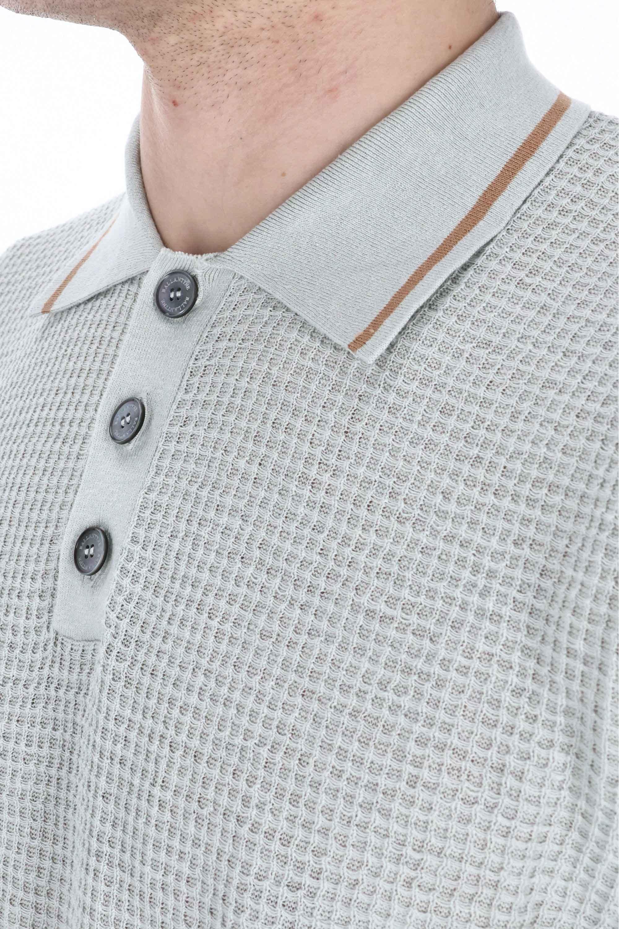 Polo tramata in cotone e lino B2W222 14C09 72500 Ballantyne