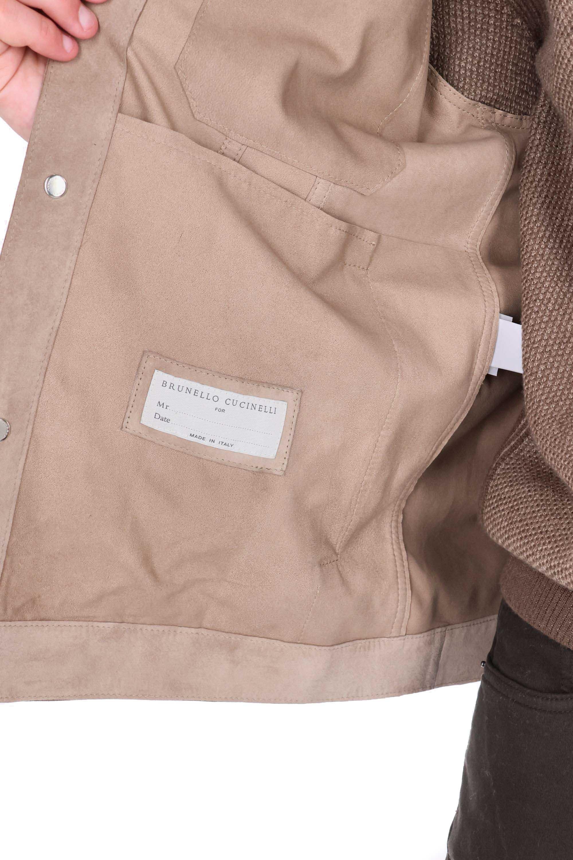 Brunello Cucinelli Giubbino con bottoni a pressione in camoscio MPCFN2042 C4248