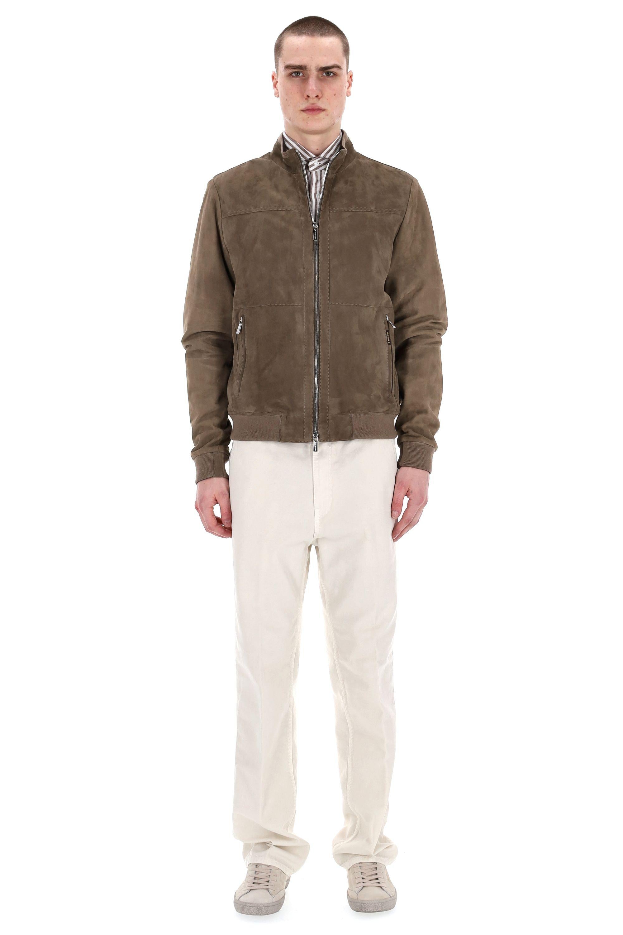 Giubbino bomber in pelle scamosciata mod Maurilio-CPF MAURILIO-CPF ALCE Moorer