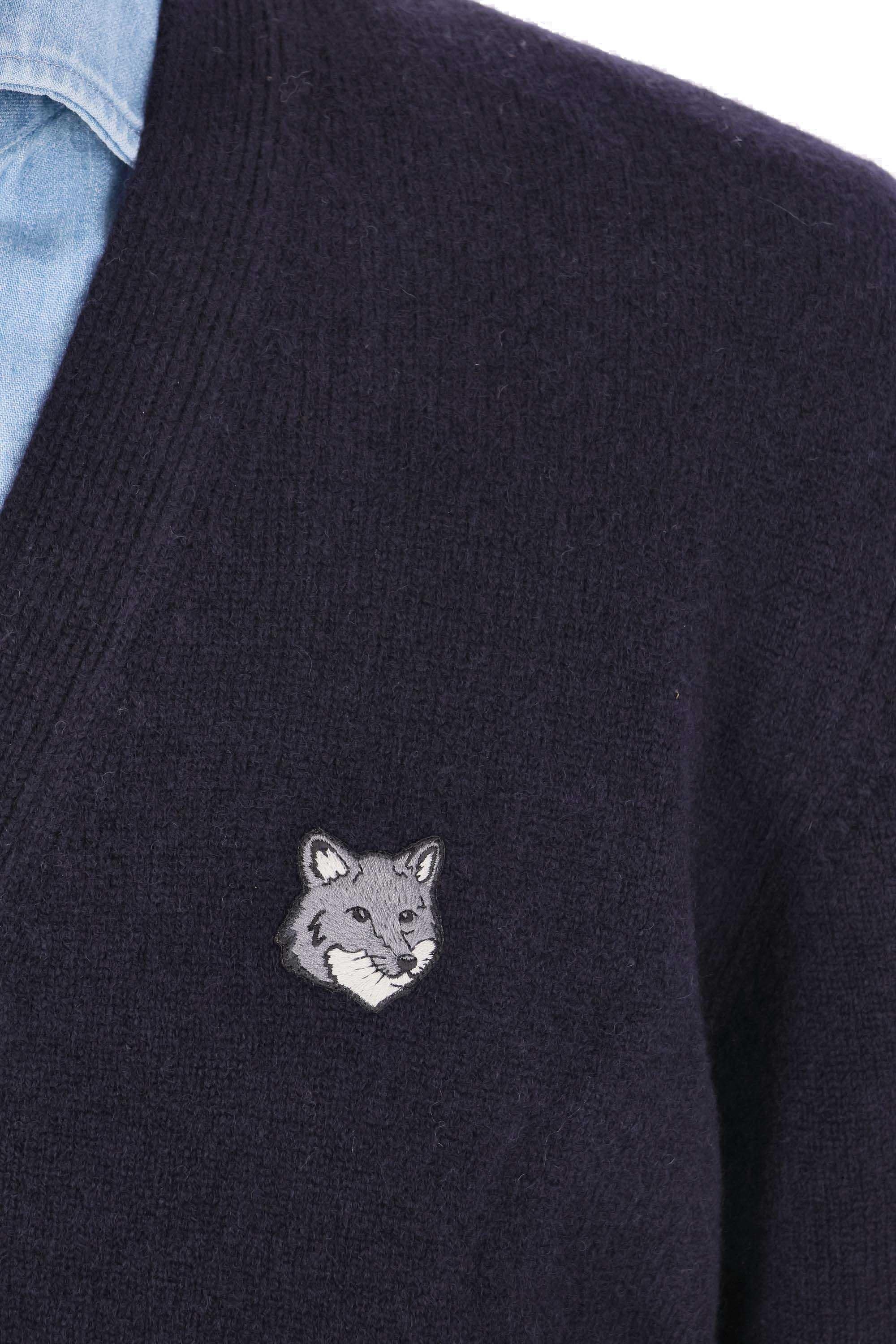 Maison Kitsuné Cardigan fox in lana comfort fit PM00502KT1006 0413