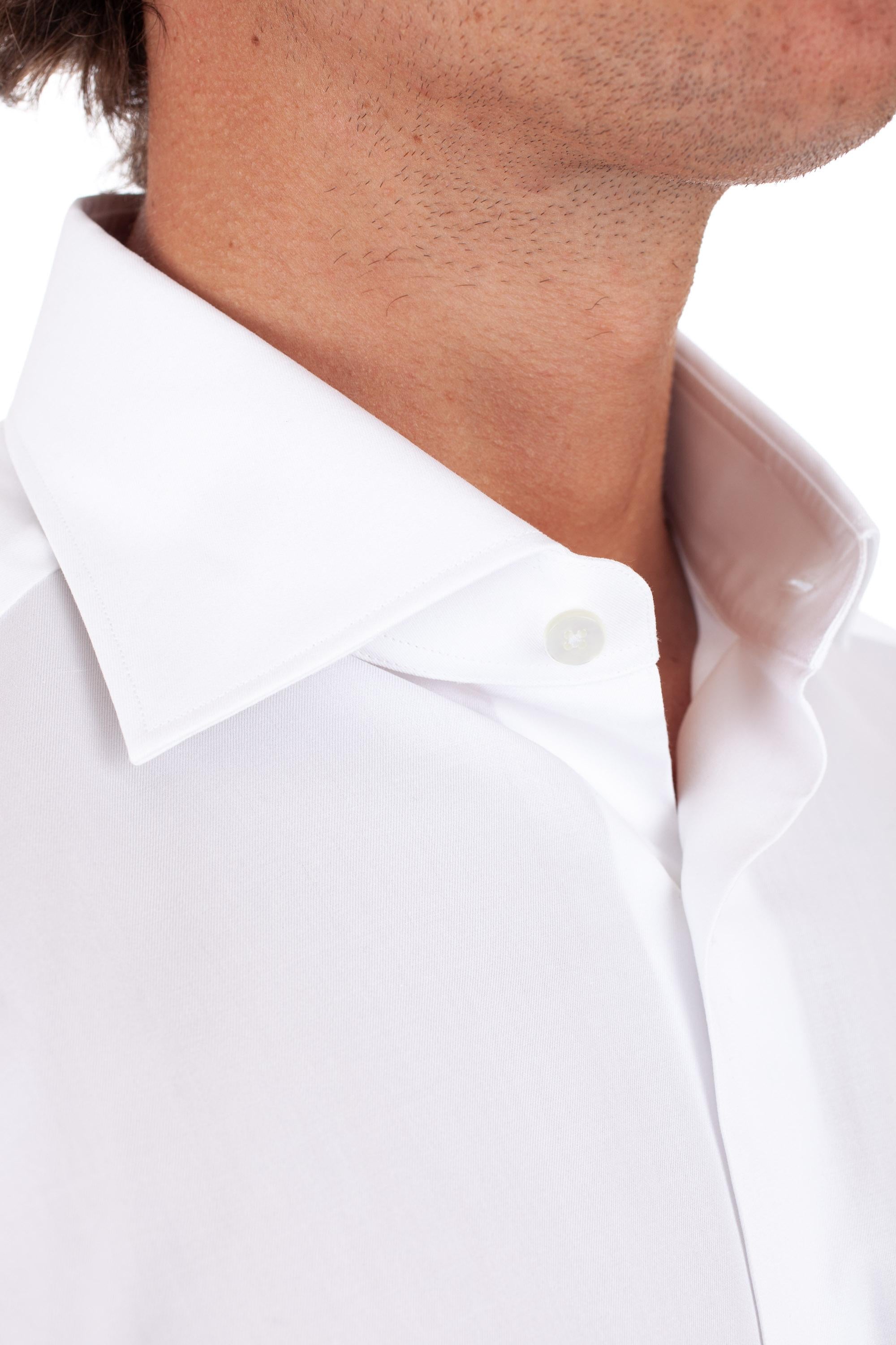Zegna Camicia in cotone trofeo polsino gemello CT1031 9MS0BA BIA