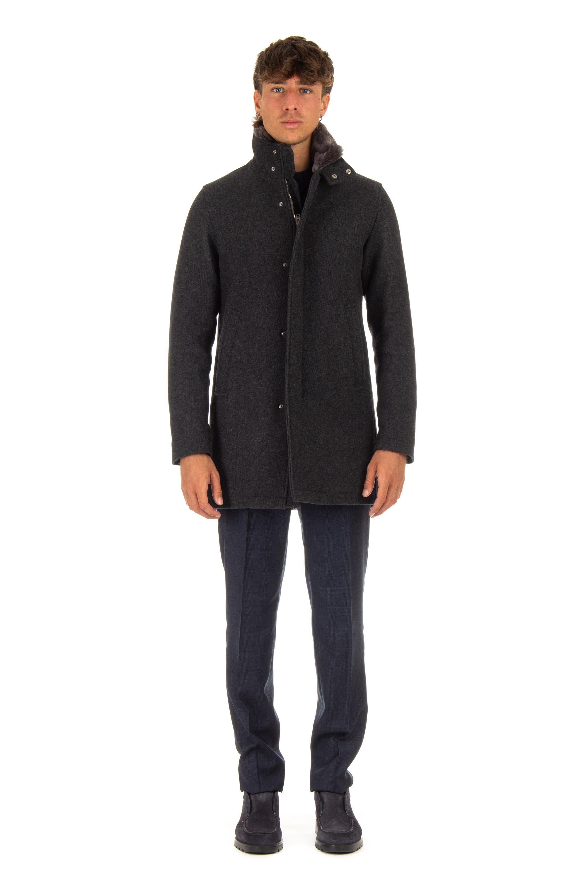 Cappotto in lana imbottito in thermore e collo in castoro CA0071U NEW-2 9480 Herno