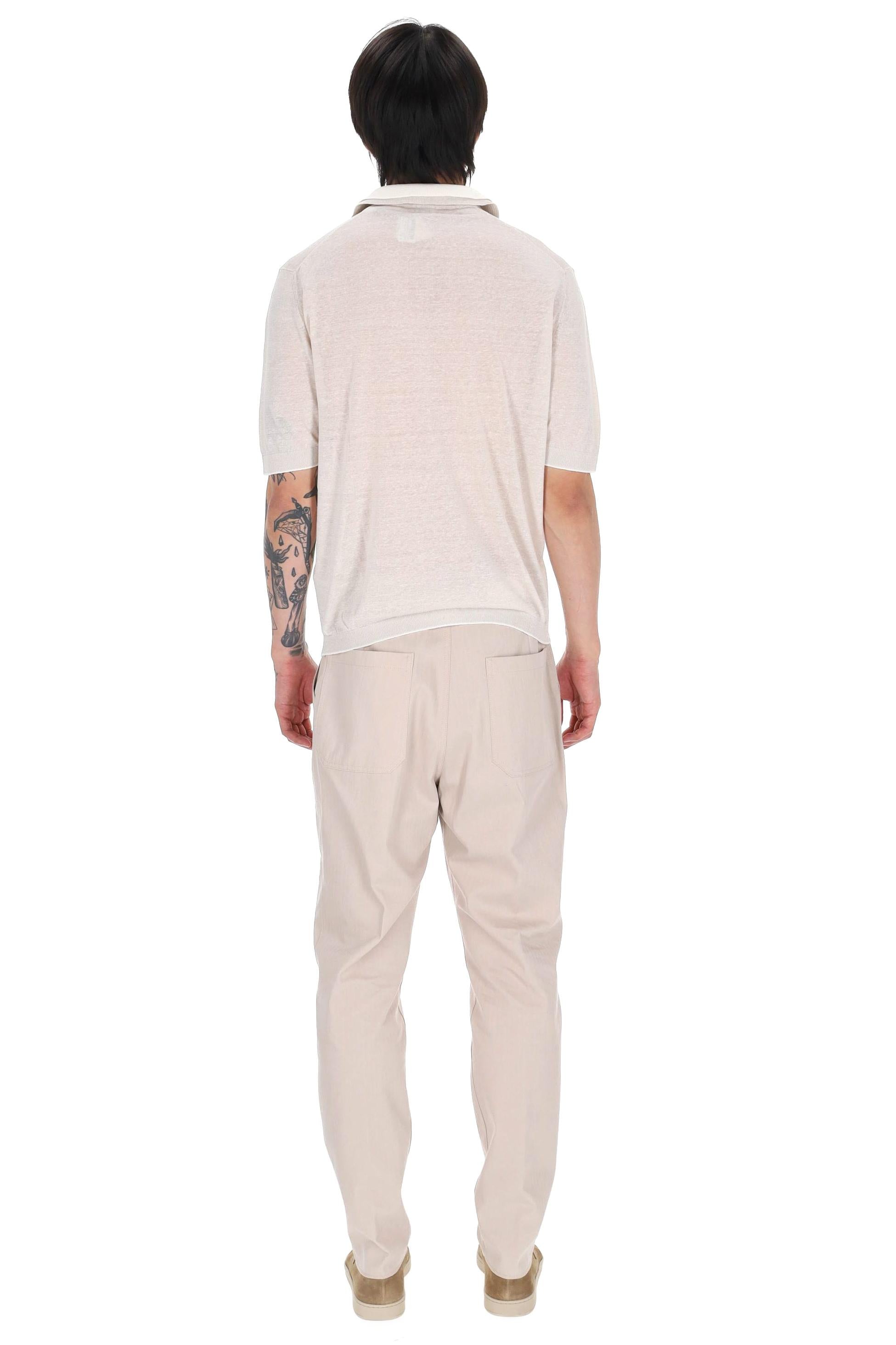 Eleventy Polo con doppio colletto in lino-cotone-cashmere M76POLM01 MAG0M059 02-01