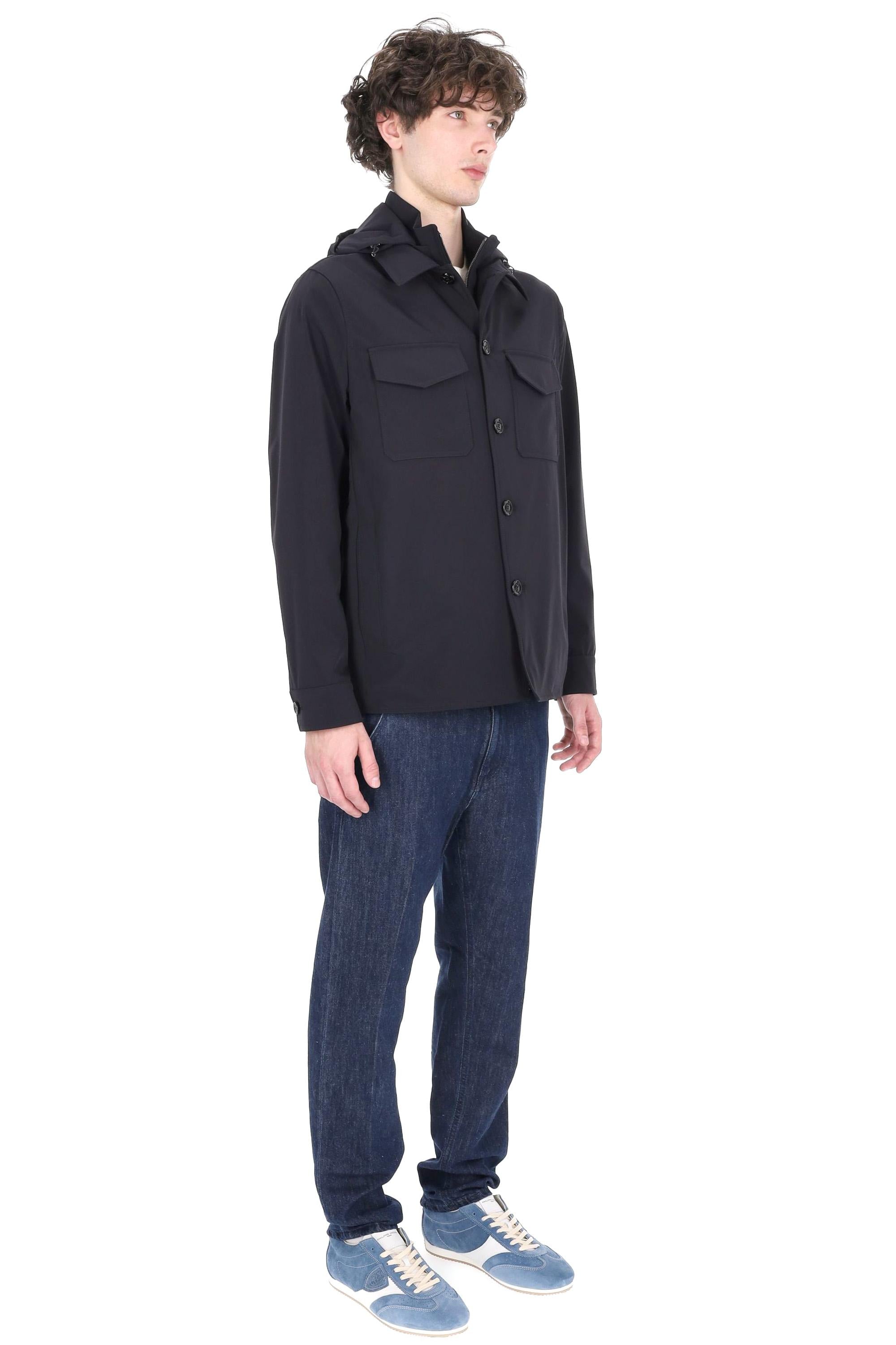 Moorer Giubbino overshirt in nylon stretch linea Acqua mod. Maffei-Kr MAFFEI-KR DARK BLU