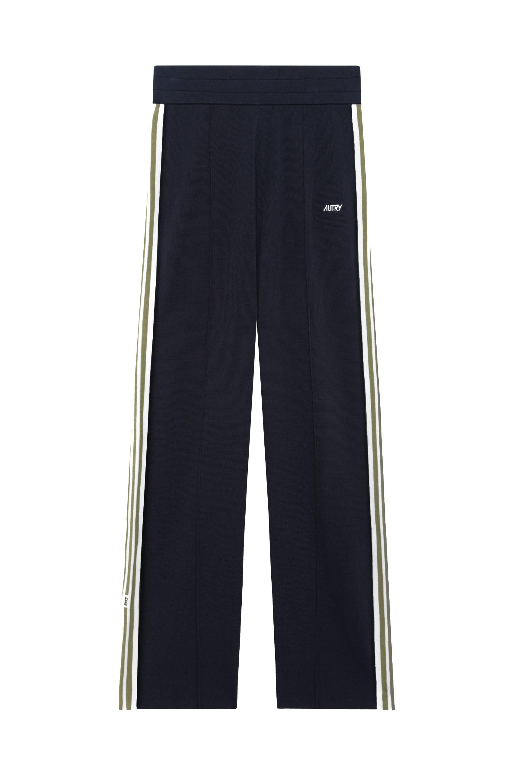 Autry Pantaloni in viscosa-nylon con dettagli bande PAPM 027B KNIT BLUE